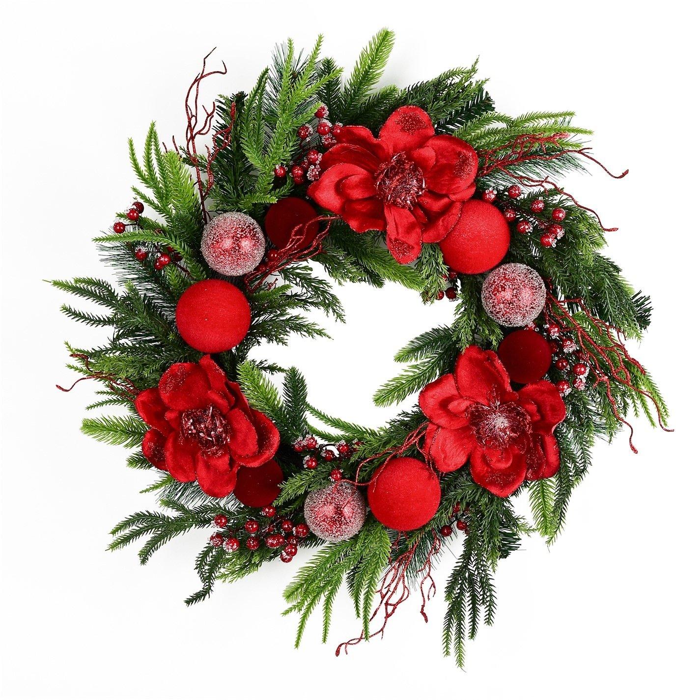 Poinsetta - The Spirit Of Christmas - 66CM Poinsetta Luxury Wreath - 3