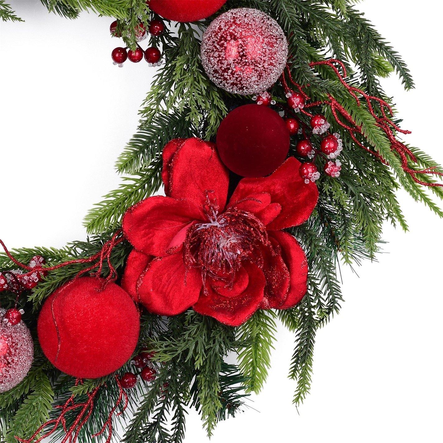 Poinsetta - The Spirit Of Christmas - 66CM Poinsetta Luxury Wreath - 4
