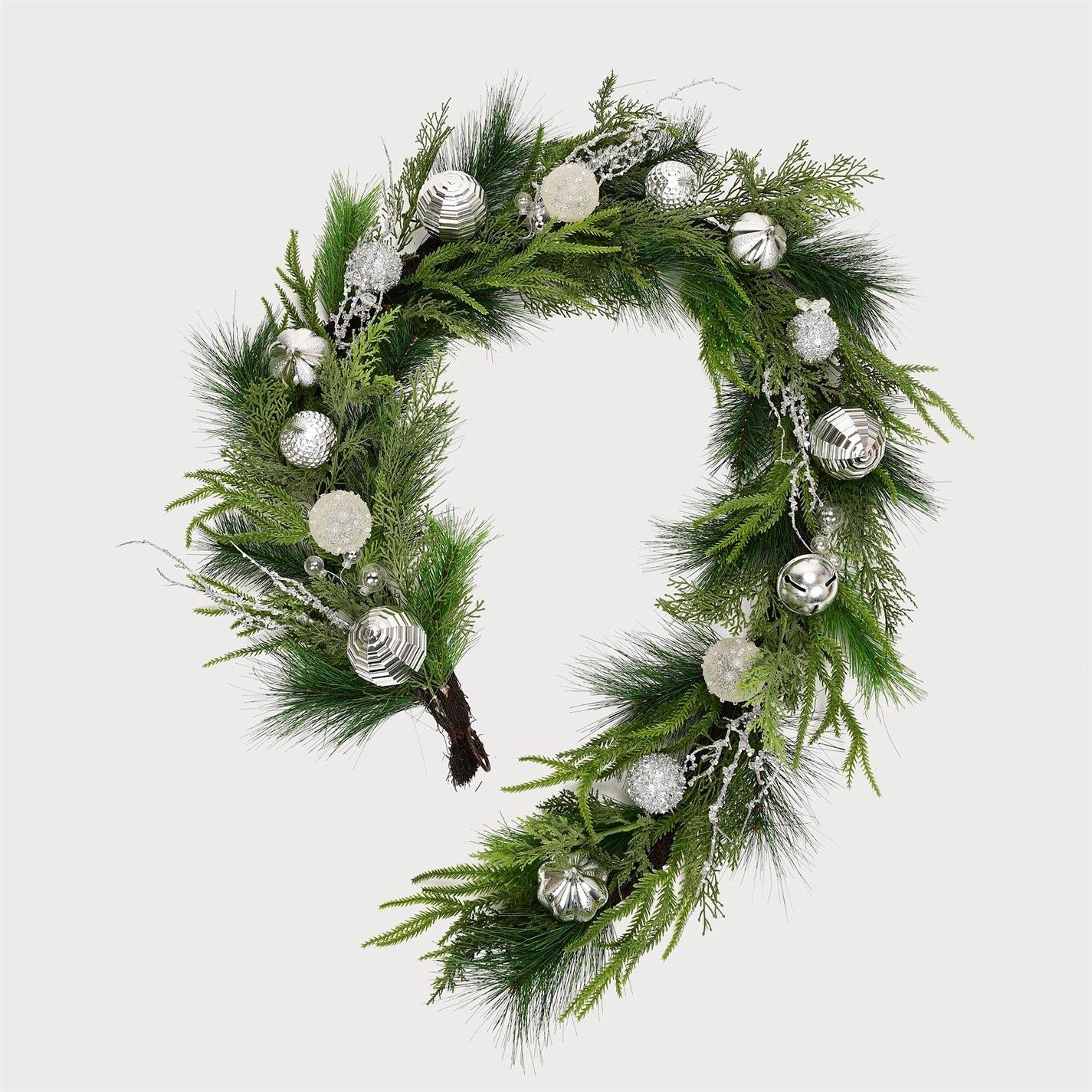 Silver Sparkle - The Spirit Of Christmas - 6FT SILVER SPARKLE LUXURY GARLAND - 3