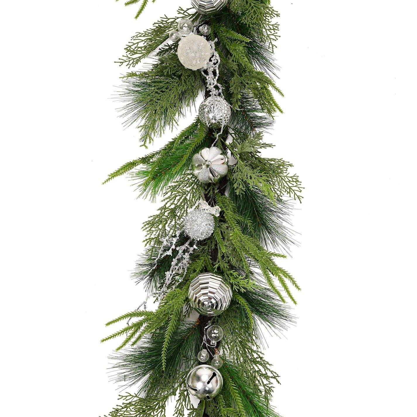 Silver Sparkle - The Spirit Of Christmas - 6FT SILVER SPARKLE LUXURY GARLAND - 4