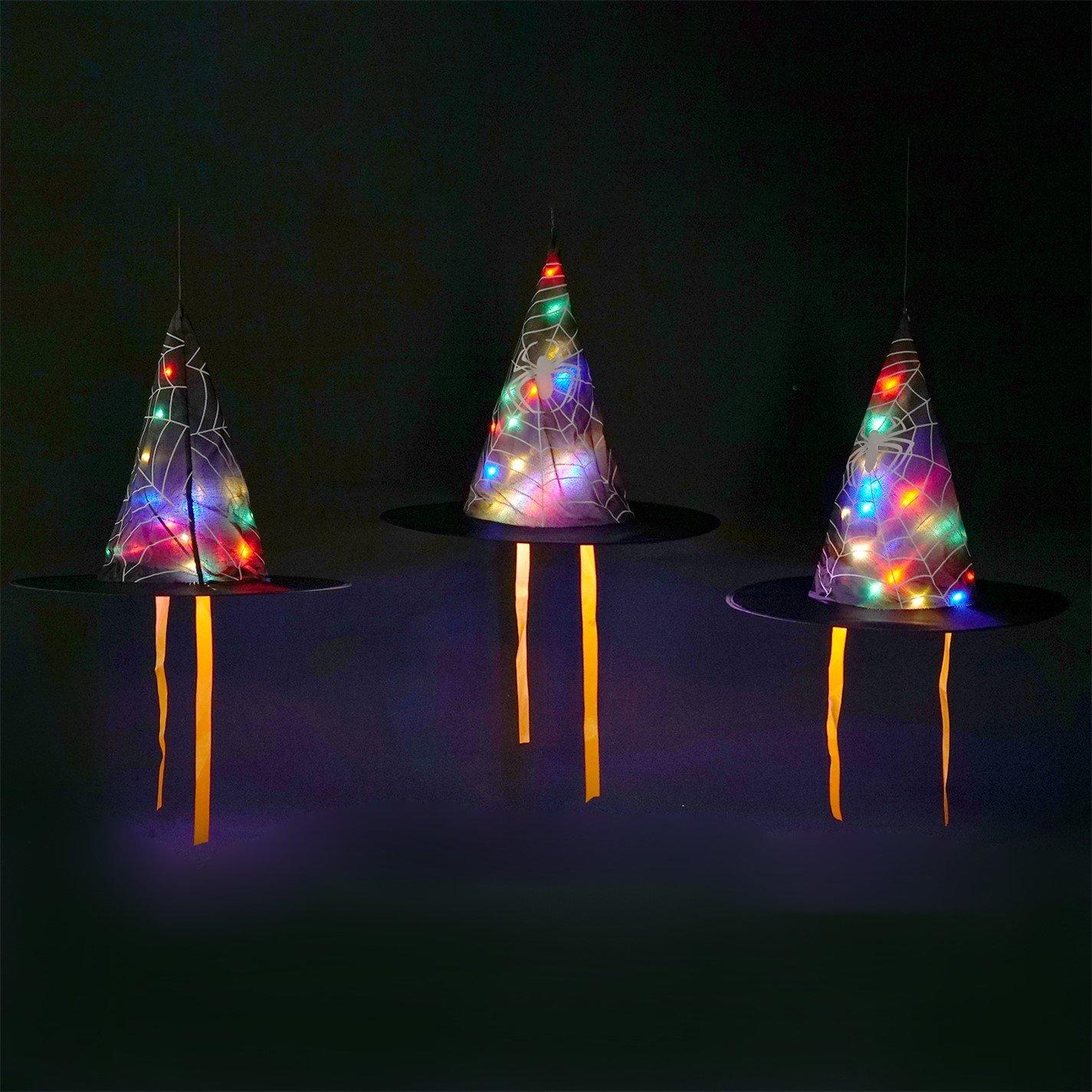 Black - Star - LED Witch Hats 53 Black One Size - 1