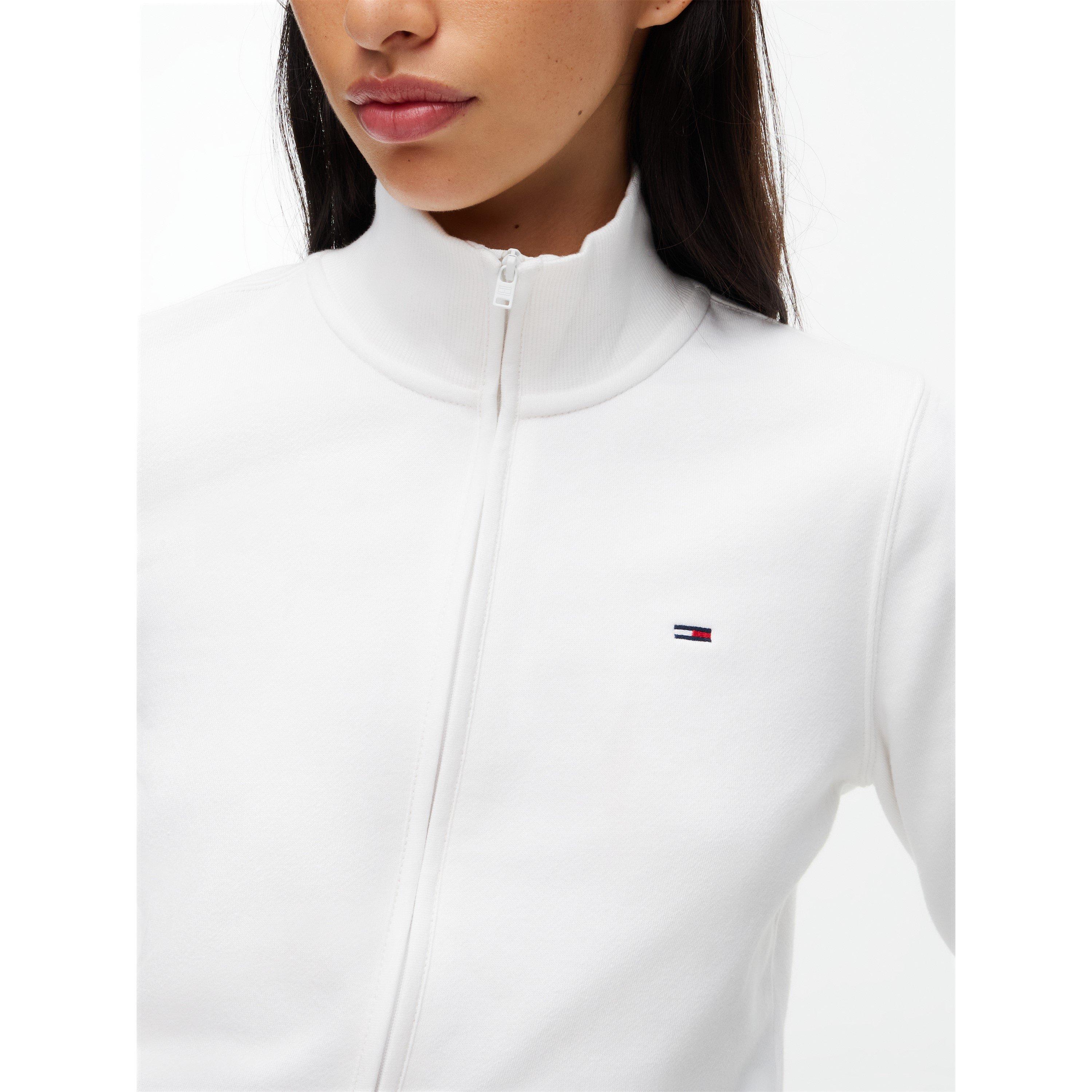 Ecru - Tommy Jeans - Women's Essential Fitted Full-Zip Cotton Fleece - 2