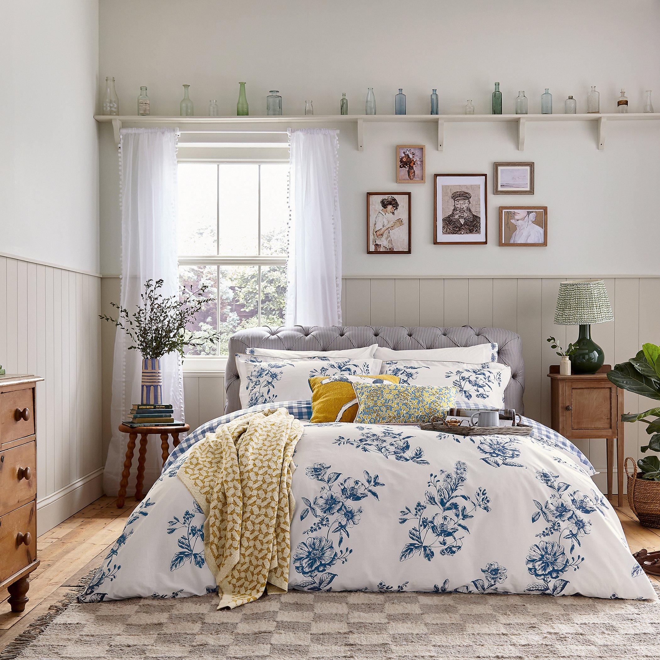 Joules Honey Floral Duvet Cover Set Navy - Double