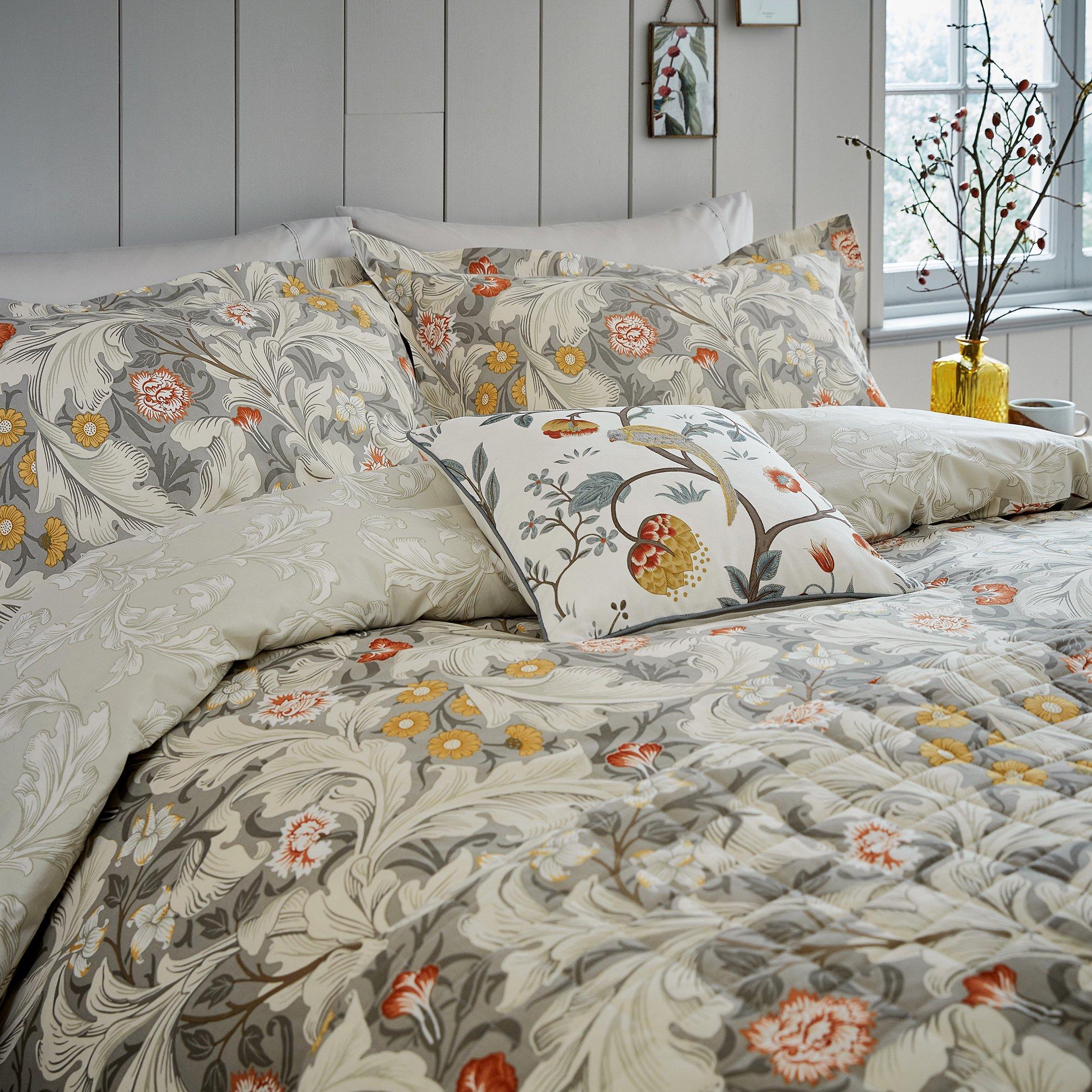 Grey - Morris and Co - Leicester Duvet Cover Set - 2
