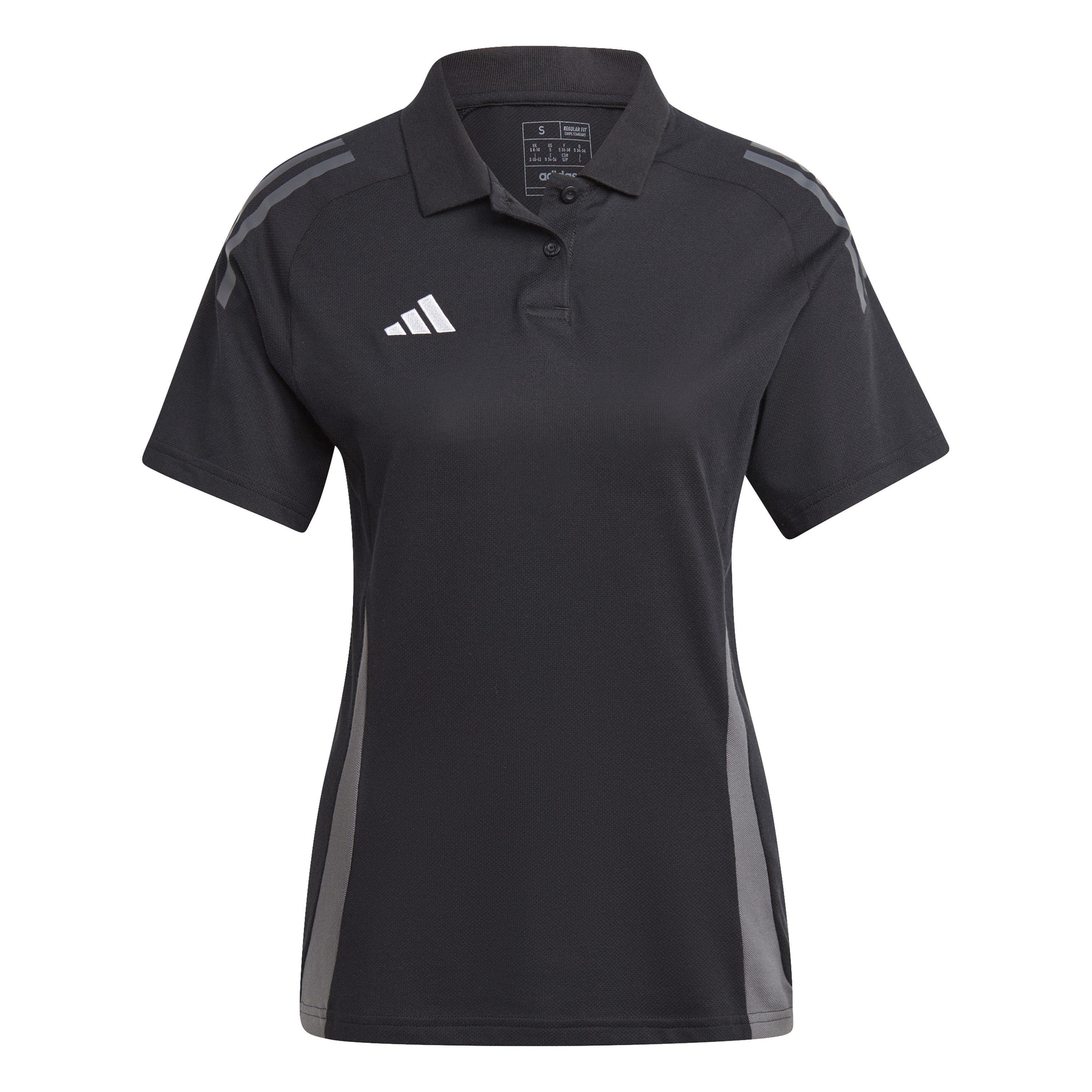 Adidas Women's Tiro24 Performance Polo Shirt - Black/Dark Grey - 12 (M)