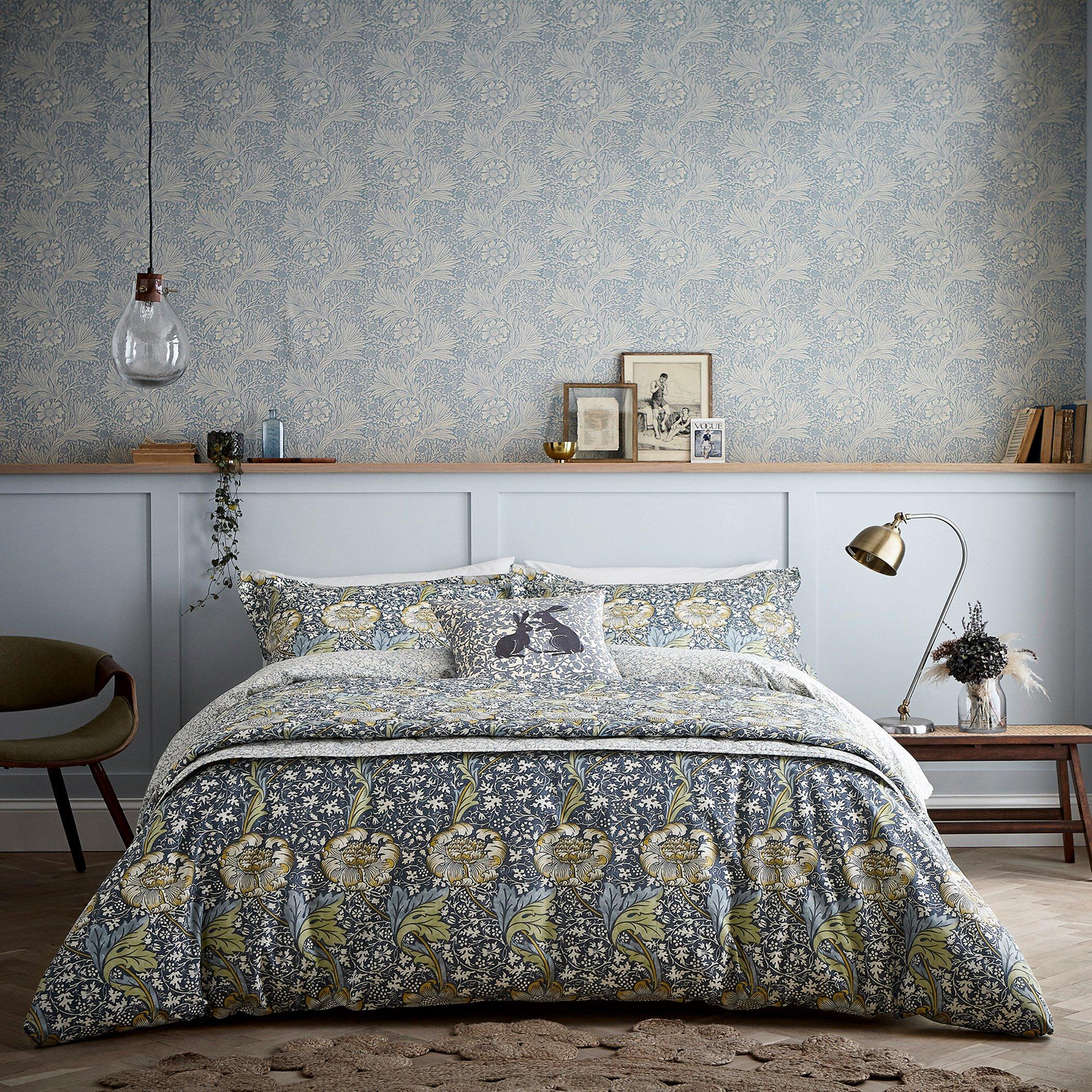 Morris and Co Kennet Duvet Cover Set - Indigo/Gold - Single