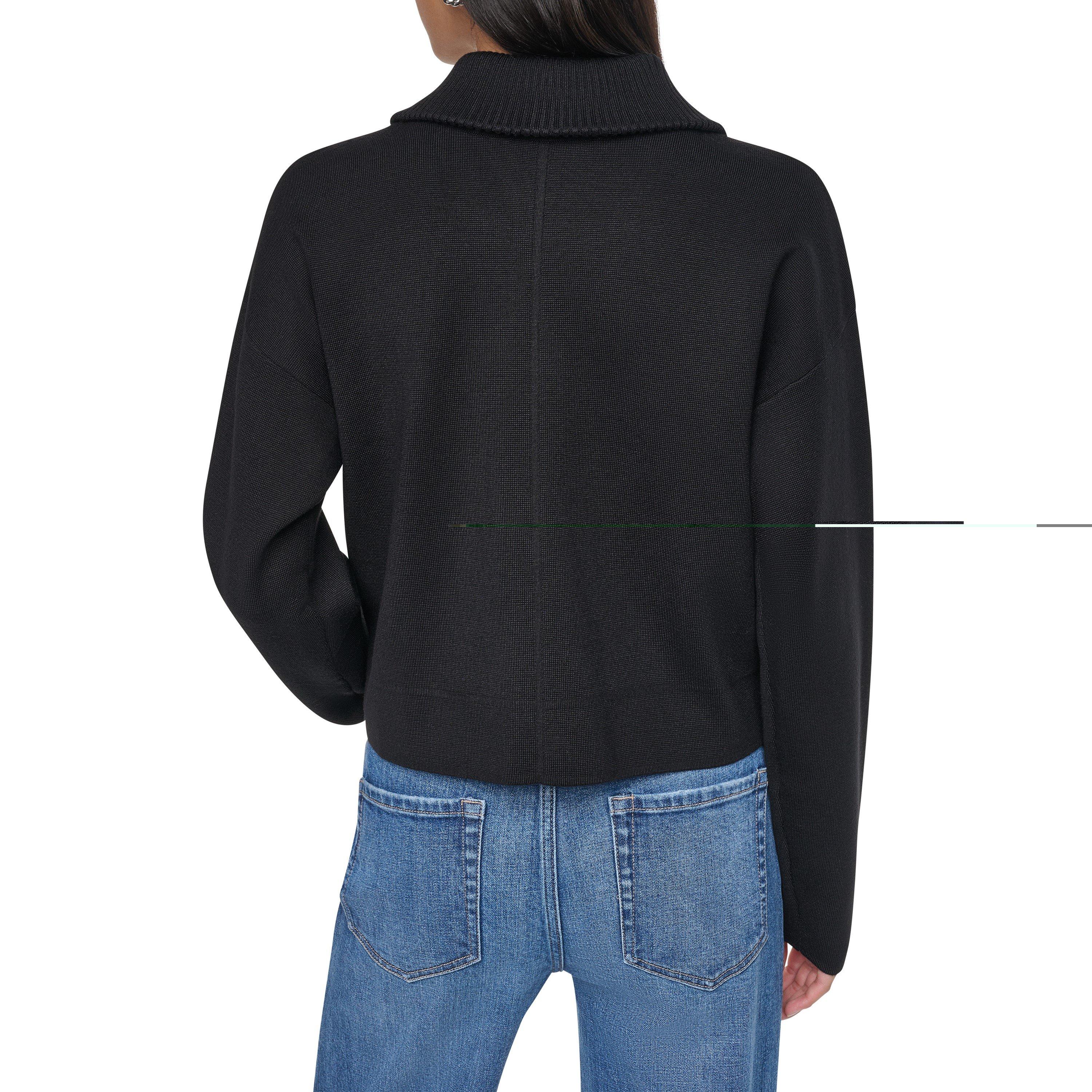 Black - DKNY - DKNY FZ Knit Jkt Ld64 - 3