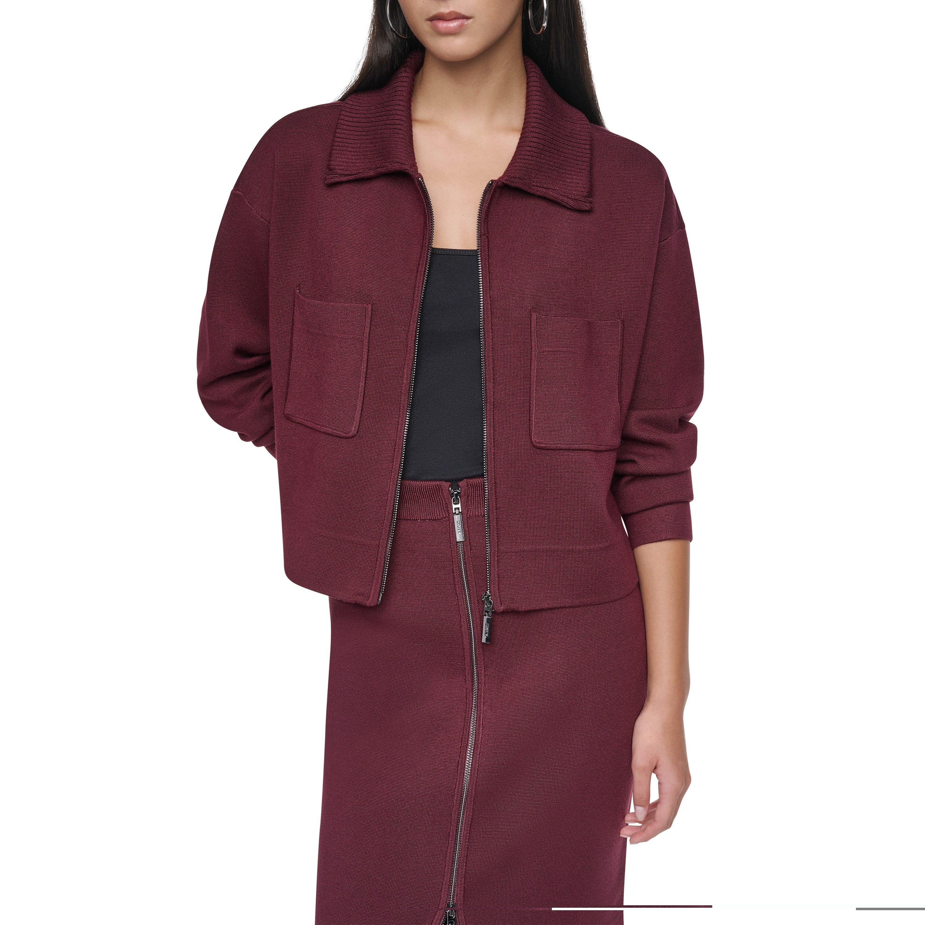 DKNY FZ Knit Jkt Ld64