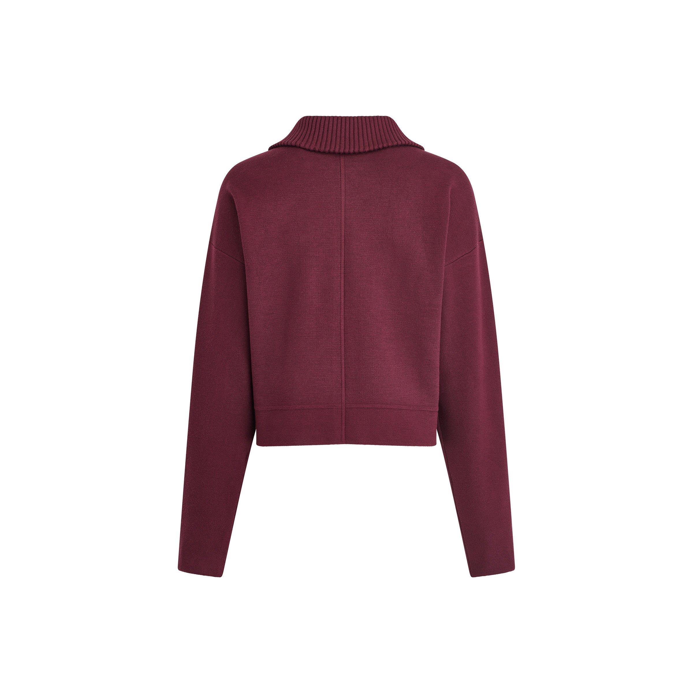Cabernet - DKNY - Women's DKNY Sportswear Long-Sleeve Full-Zip Knit Jacket - 2