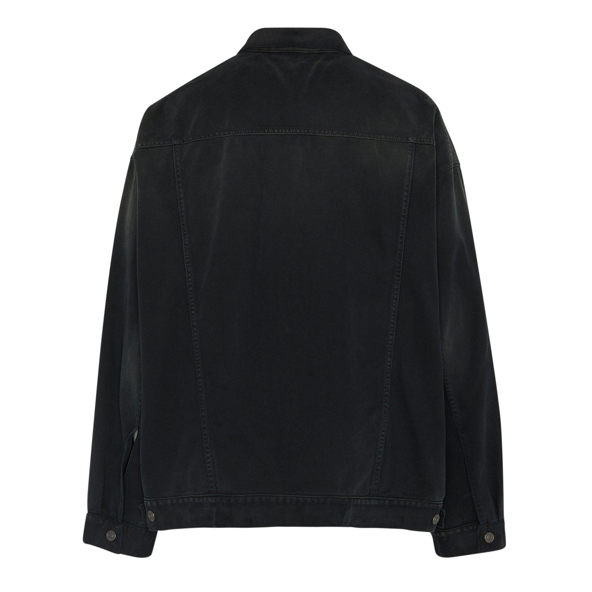 Sunblchd Black - Balenciaga - Men's Size Sticker Cotton Long Sleeve Oversized Fit Denim Jacket - 2