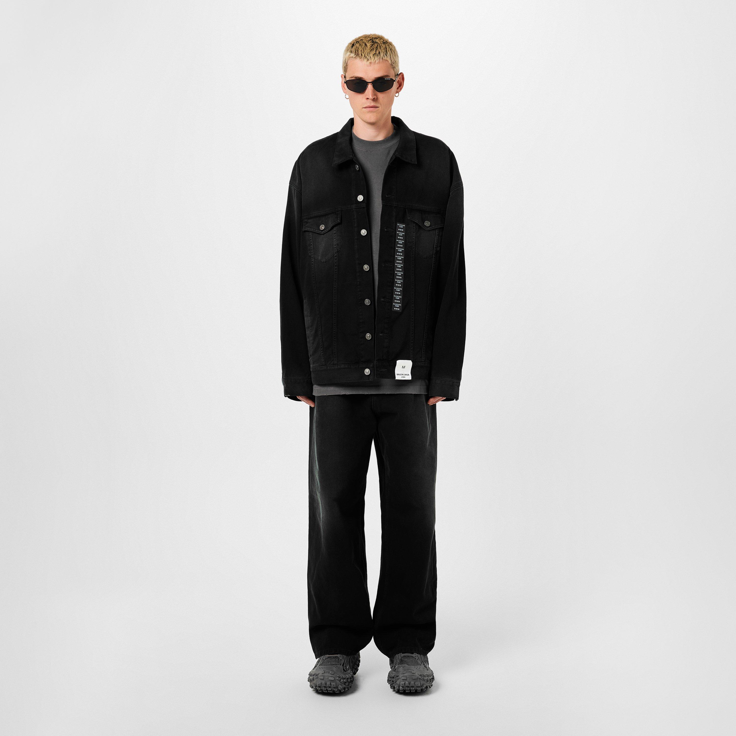 ジャケット・アウター BALENCIAGA 2017 BLACK DENIM JACKET Balenciaga | Size Sticker Denim Jacket | Denim Jackets | Cruise