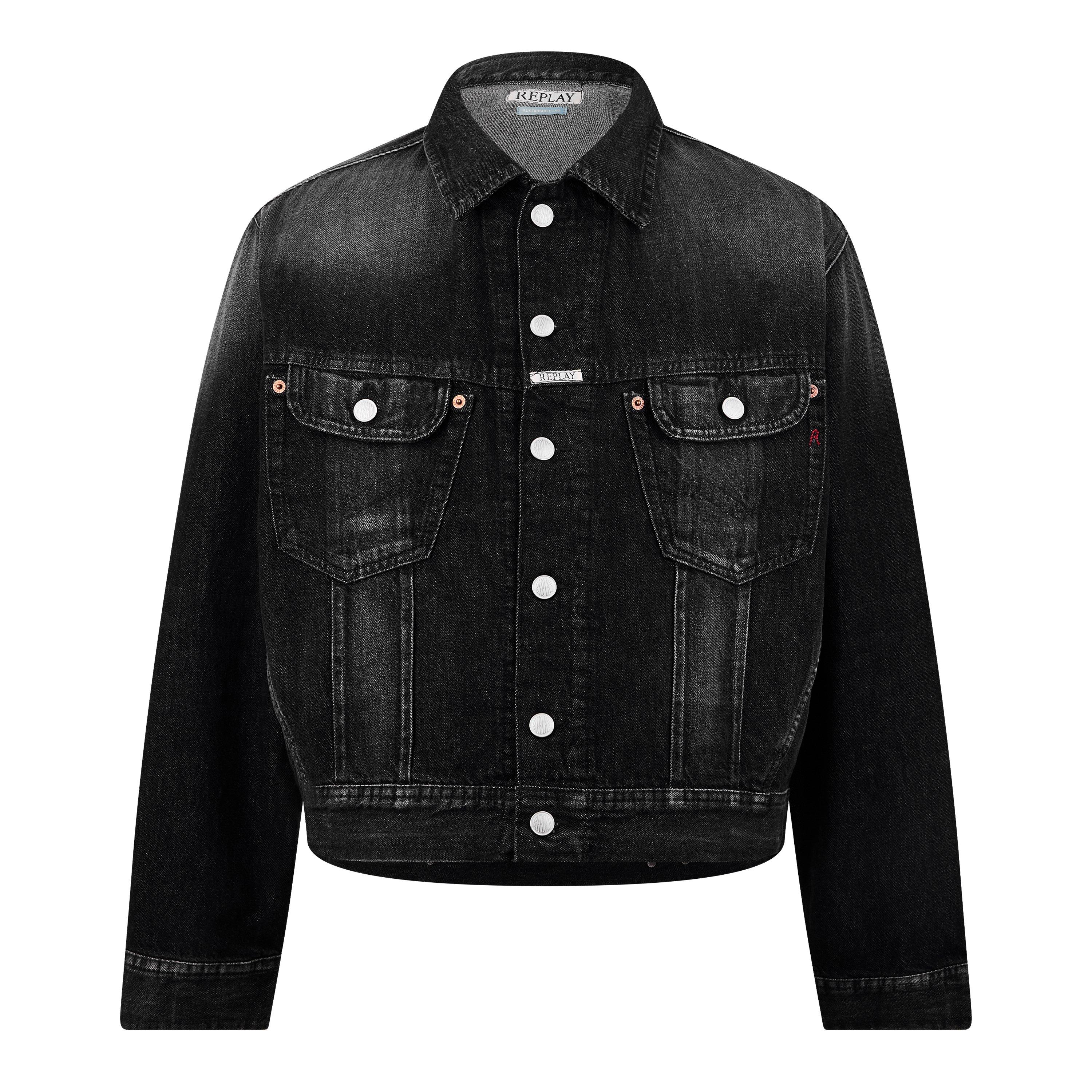 770 Wsh Blk - Replay - Men's Denim Jacket - 7