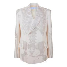 Off White Men's Body Scan Relax Denim Jacket, All-Over Skeleton Graphic