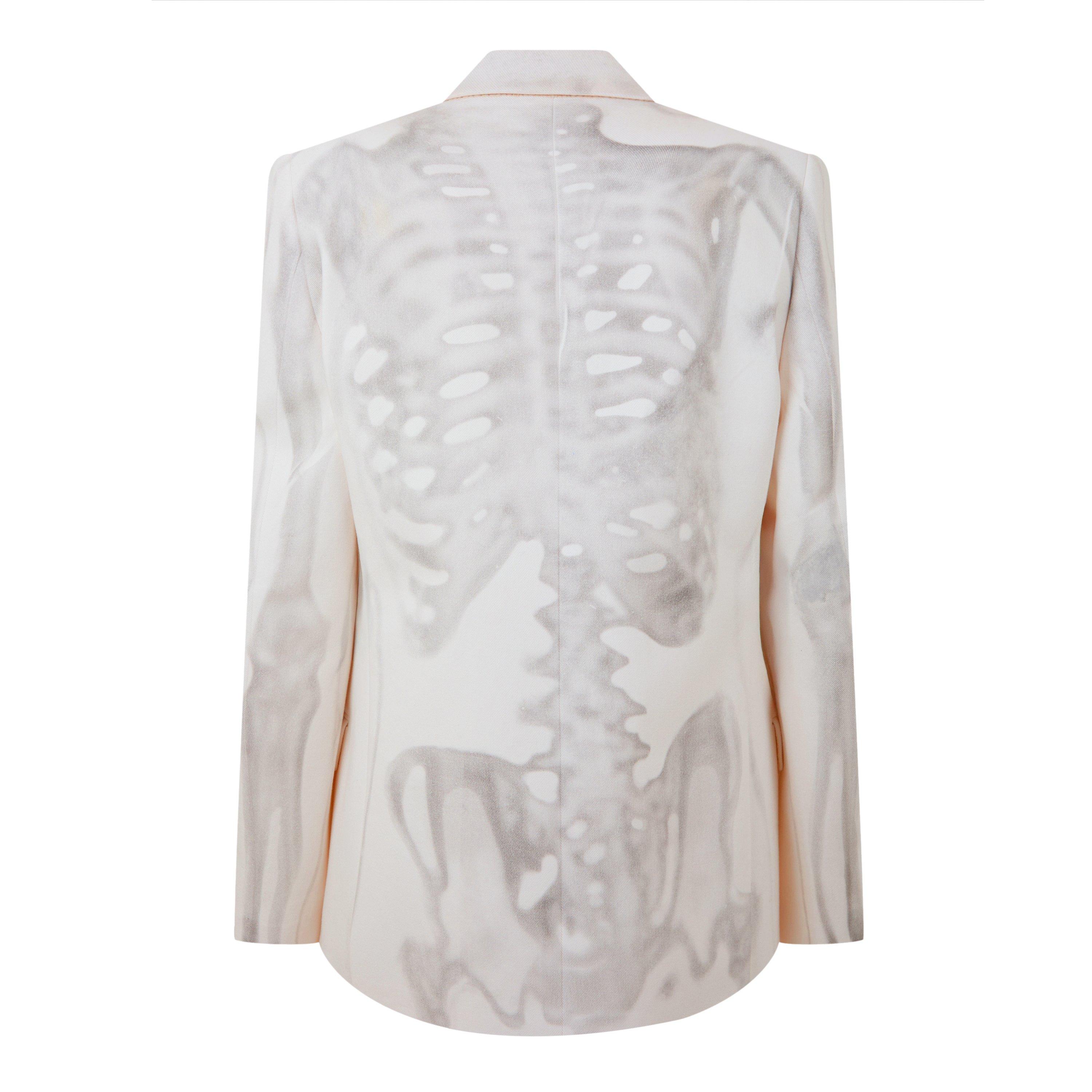 White - Off White - Men's Body Scan Relax Skeleton Graphic Long Sleeve Double-Breasted Denim Jacket - 2