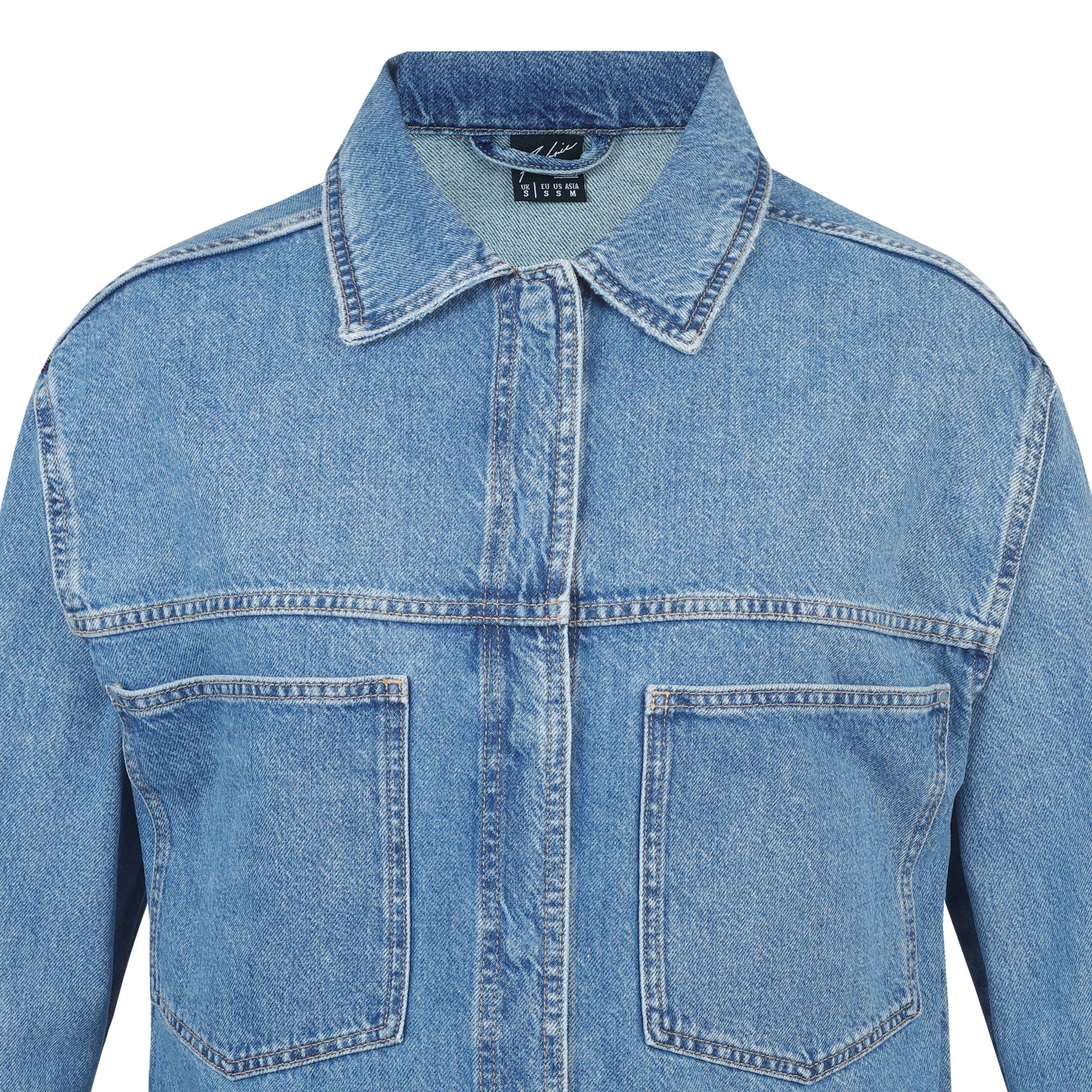 Blu - Fabric - Cotton Long Sleeve Denim Jacket - 5