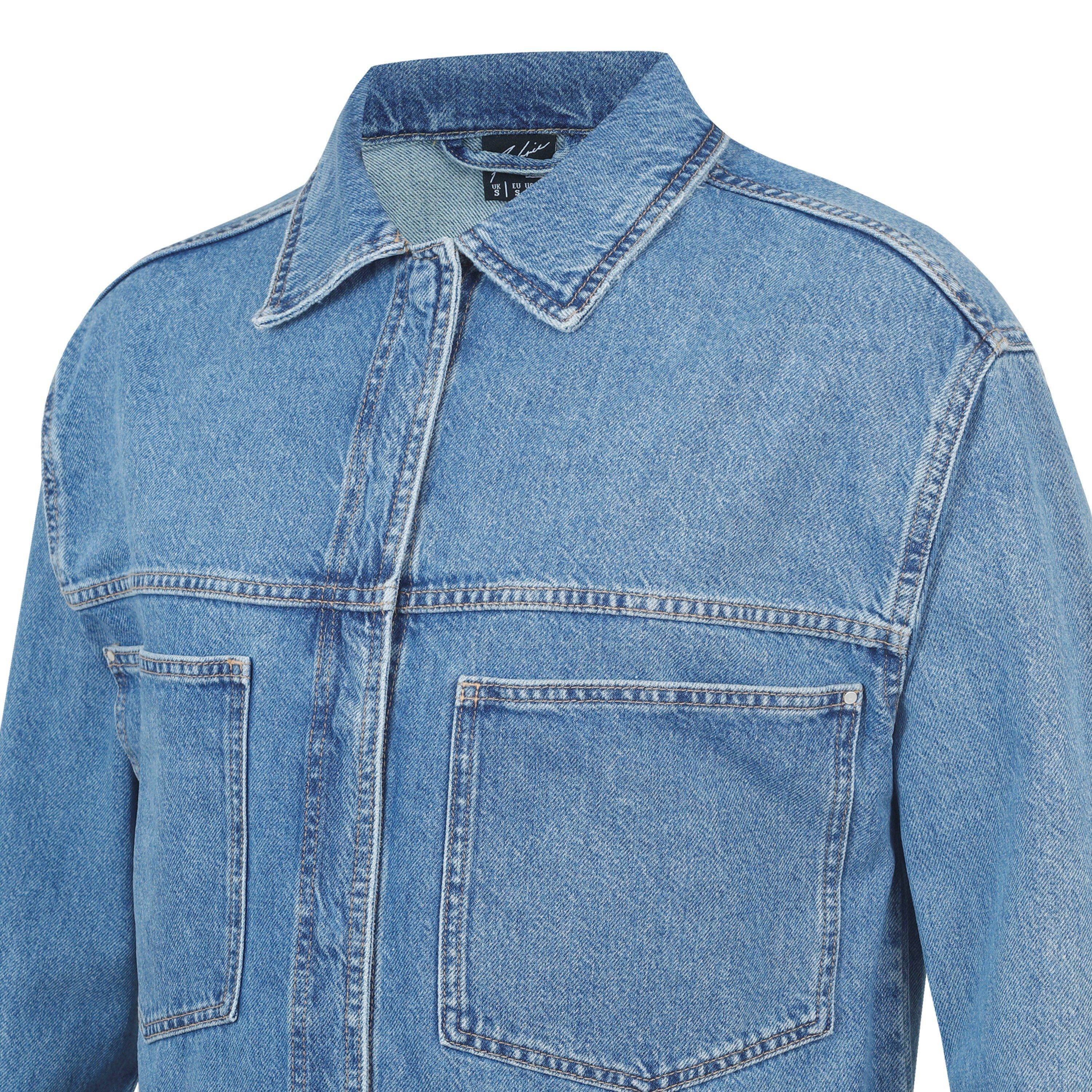 Blu - Fabric - Cotton Long Sleeve Denim Jacket - 6