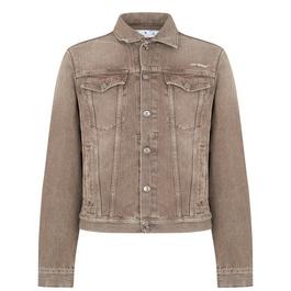 Off White Men's Tab Slim Jacket, Iconic  Diagonals Denim Jacket