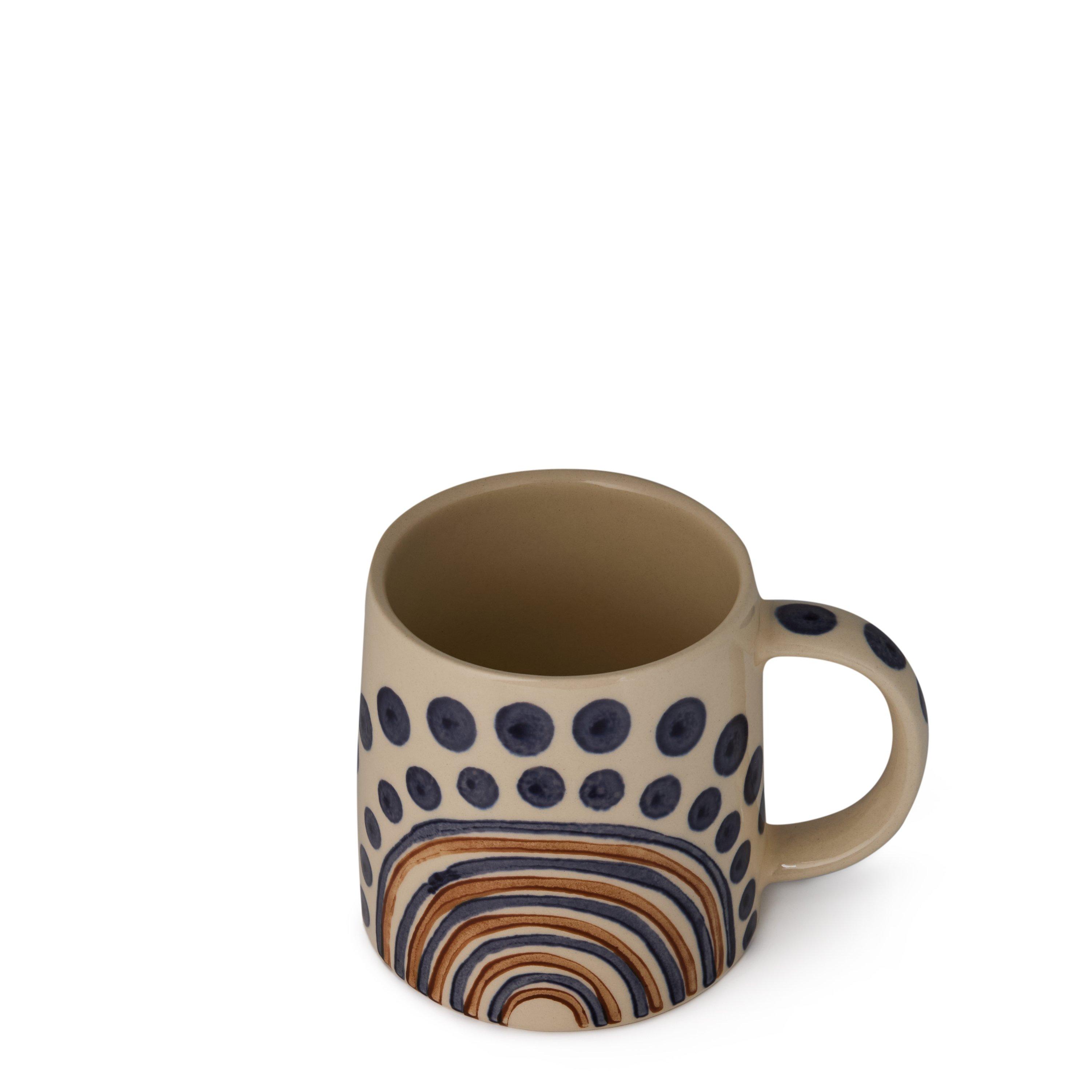 Blue/ Orange - Bloomingville - Shama Mug, Stoneware - 2