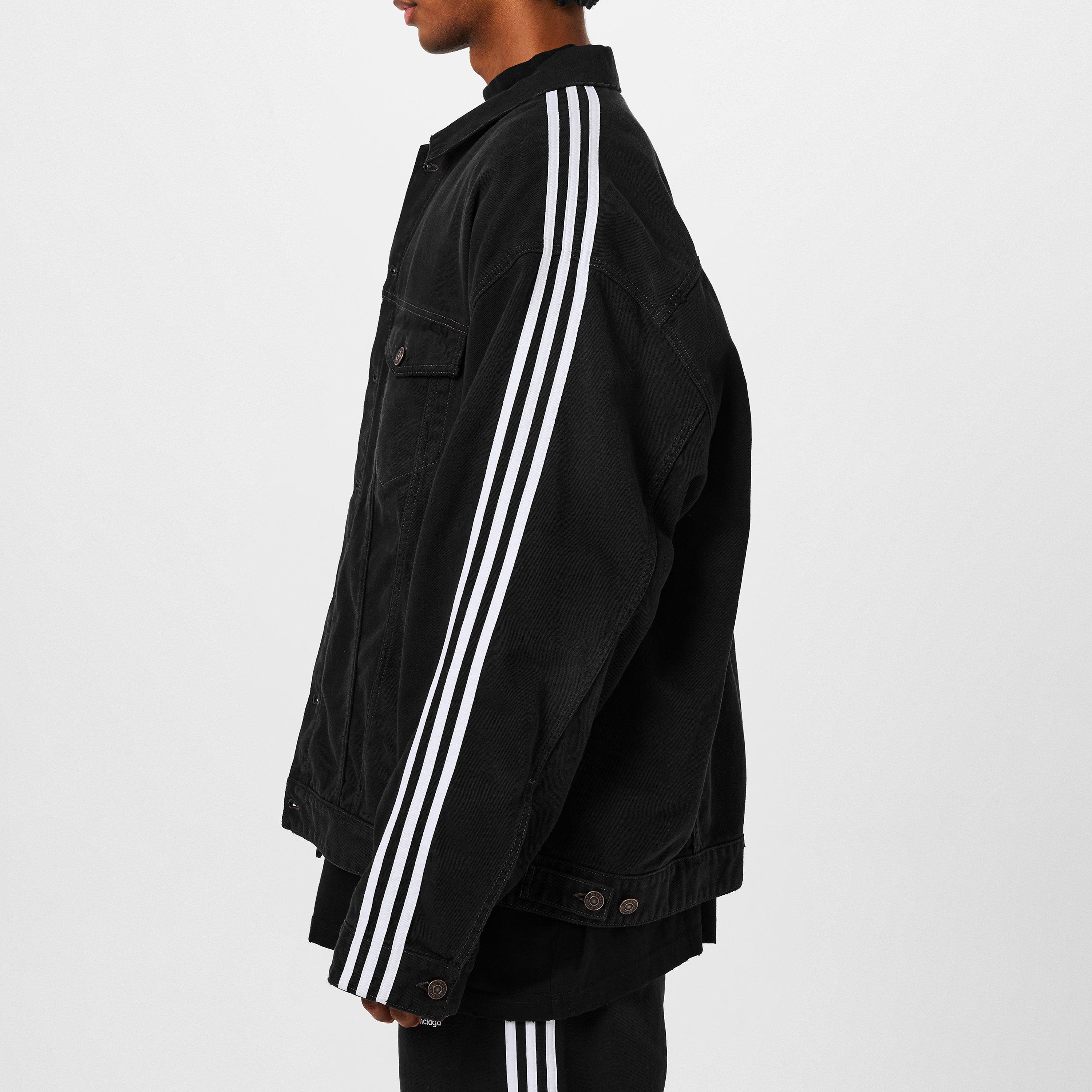 Matte Blk 1129 - Balenciaga - Men's Cotton Long Sleeve Oversized Fit Denim Jacket - 2