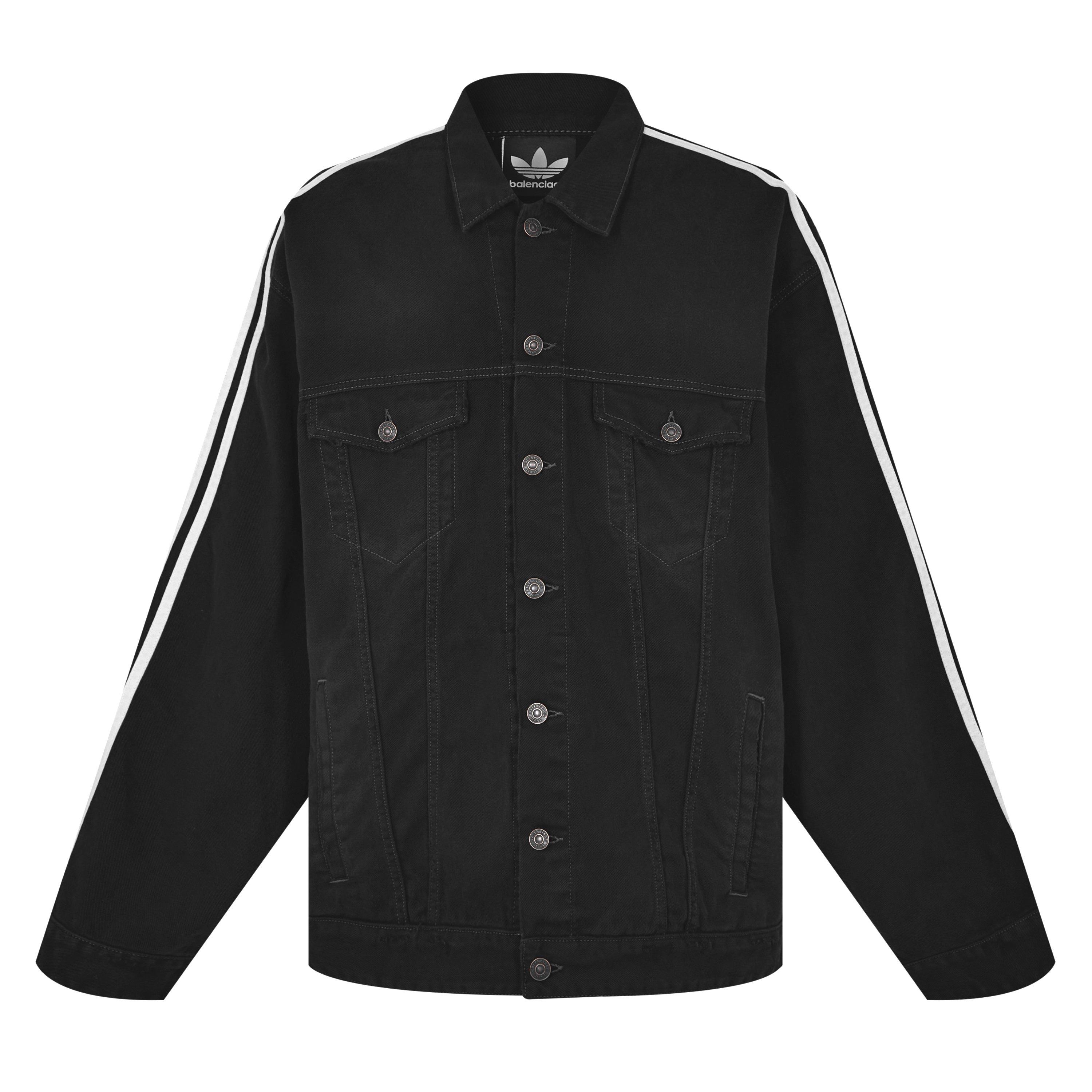 Matte Blk 1129 - Balenciaga - Men's Cotton Long Sleeve Oversized Fit Denim Jacket - 5