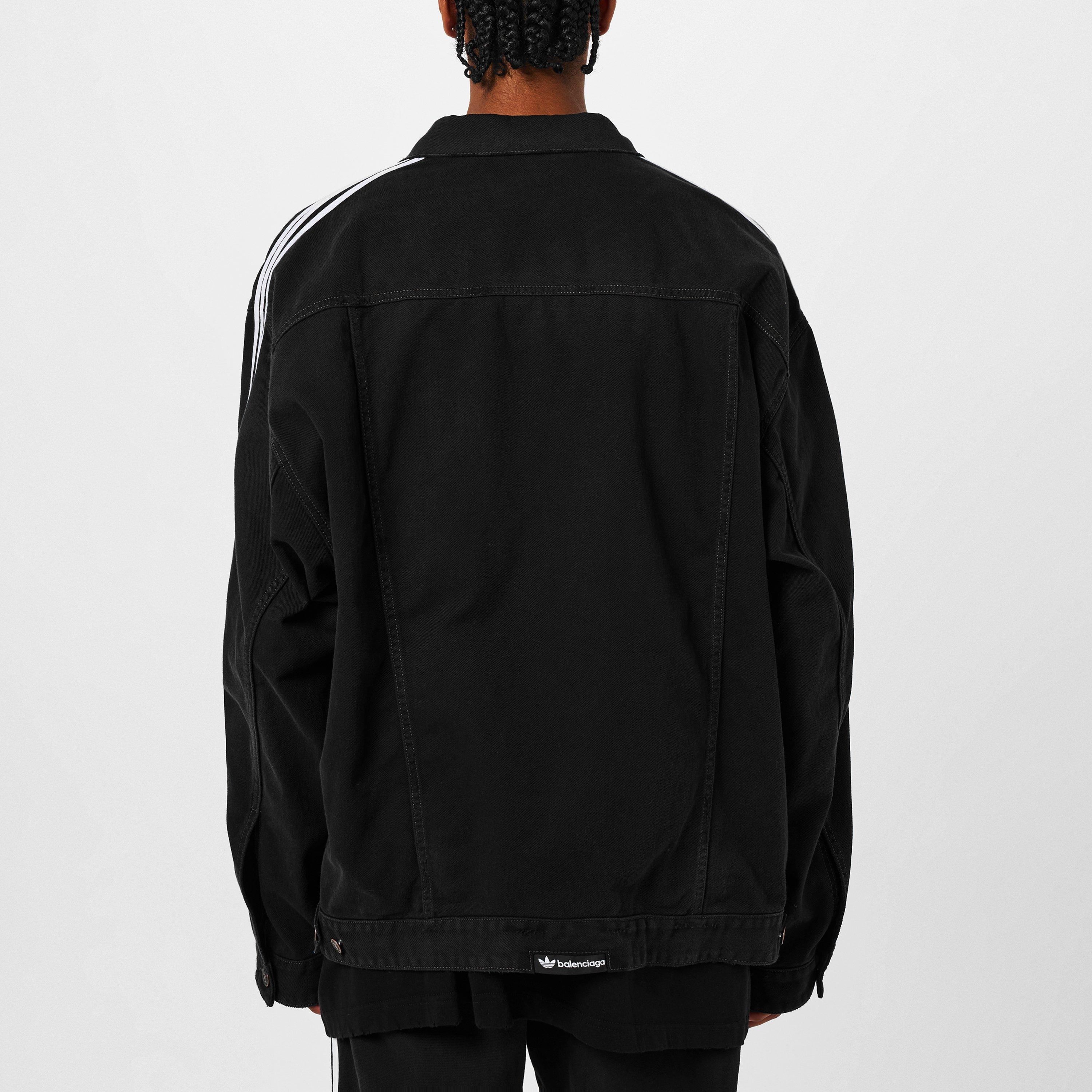 Matte Blk 1129 - Balenciaga - Men's Cotton Long Sleeve Oversized Fit Denim Jacket - 3
