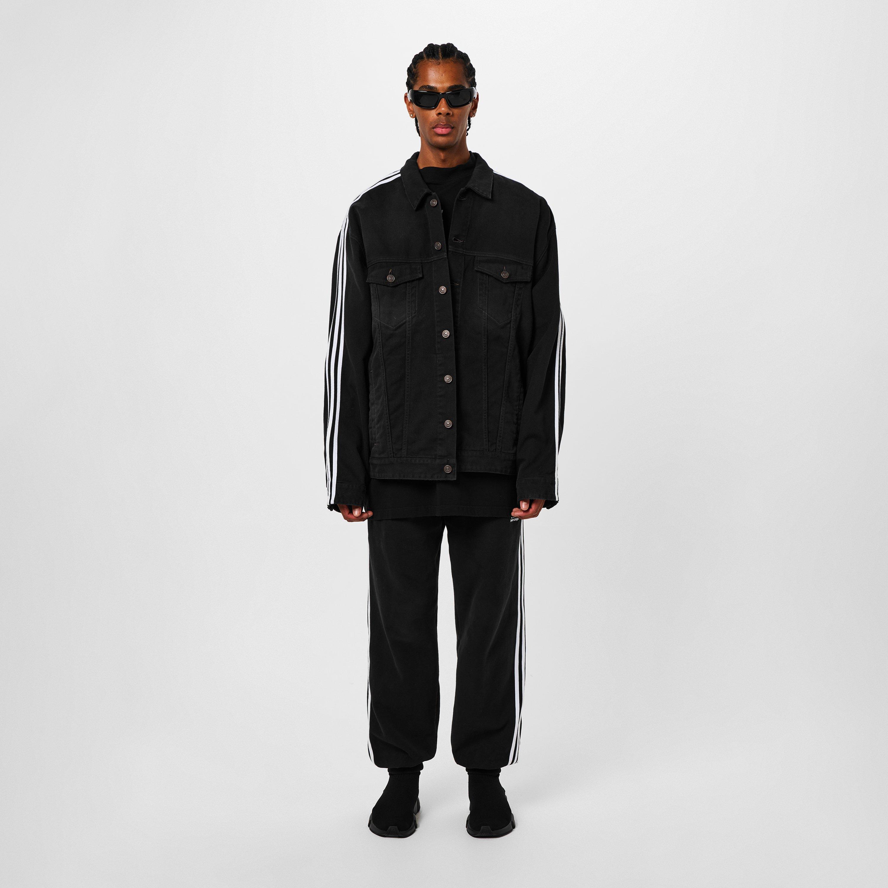 Matte Blk 1129 - Balenciaga - Men's Cotton Long Sleeve Oversized Fit Denim Jacket - 4