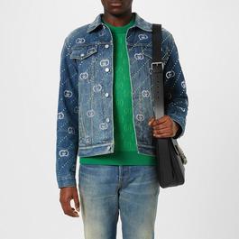 Gucci Cystal Interlocking G Denim Jacket