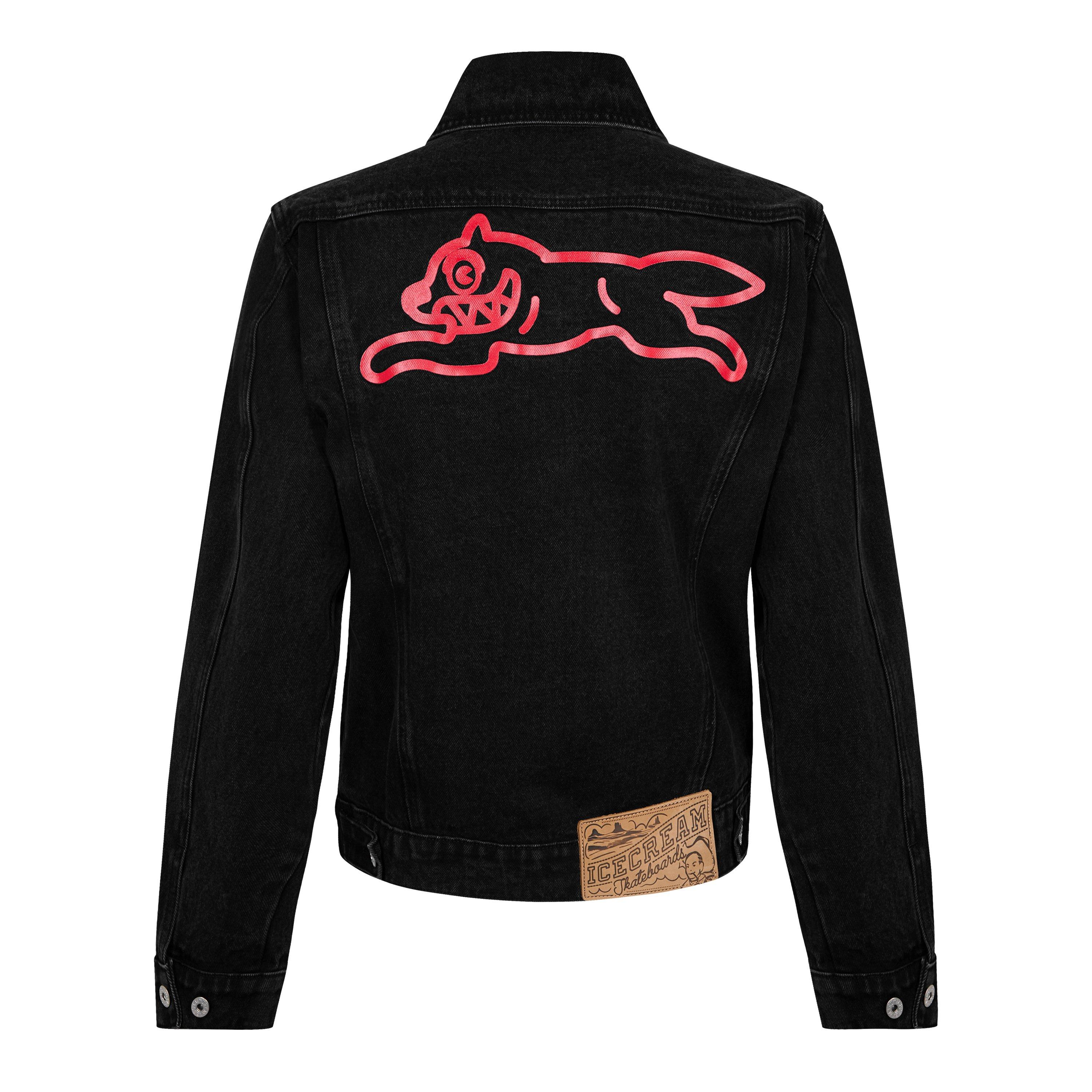 Black/Red - ICECREAM - Men's Rundog Button-Through Denim Jacket - 6