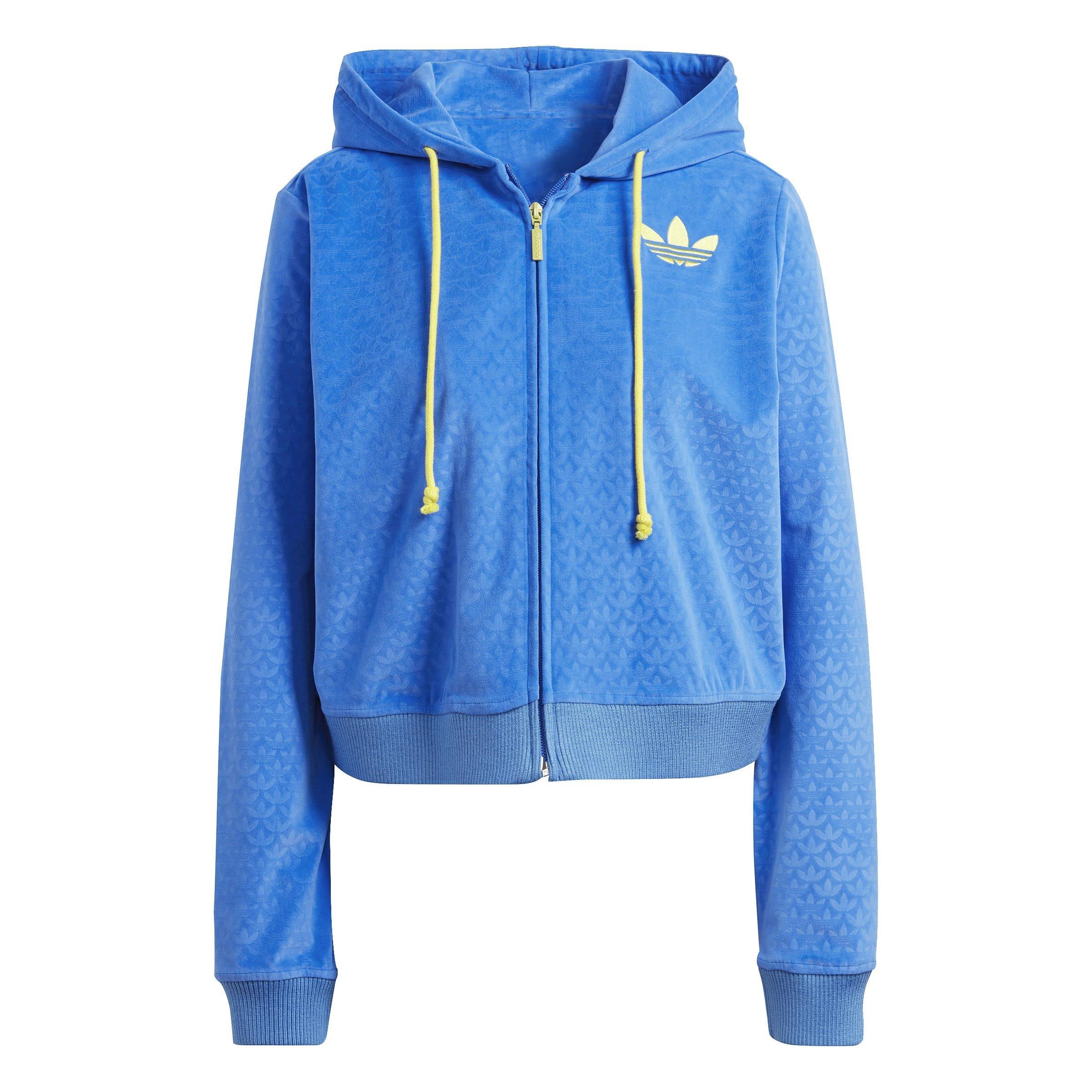 Blue - adidas Originals - adidas Adicolour 70s Velour Zip Hoodie - 1