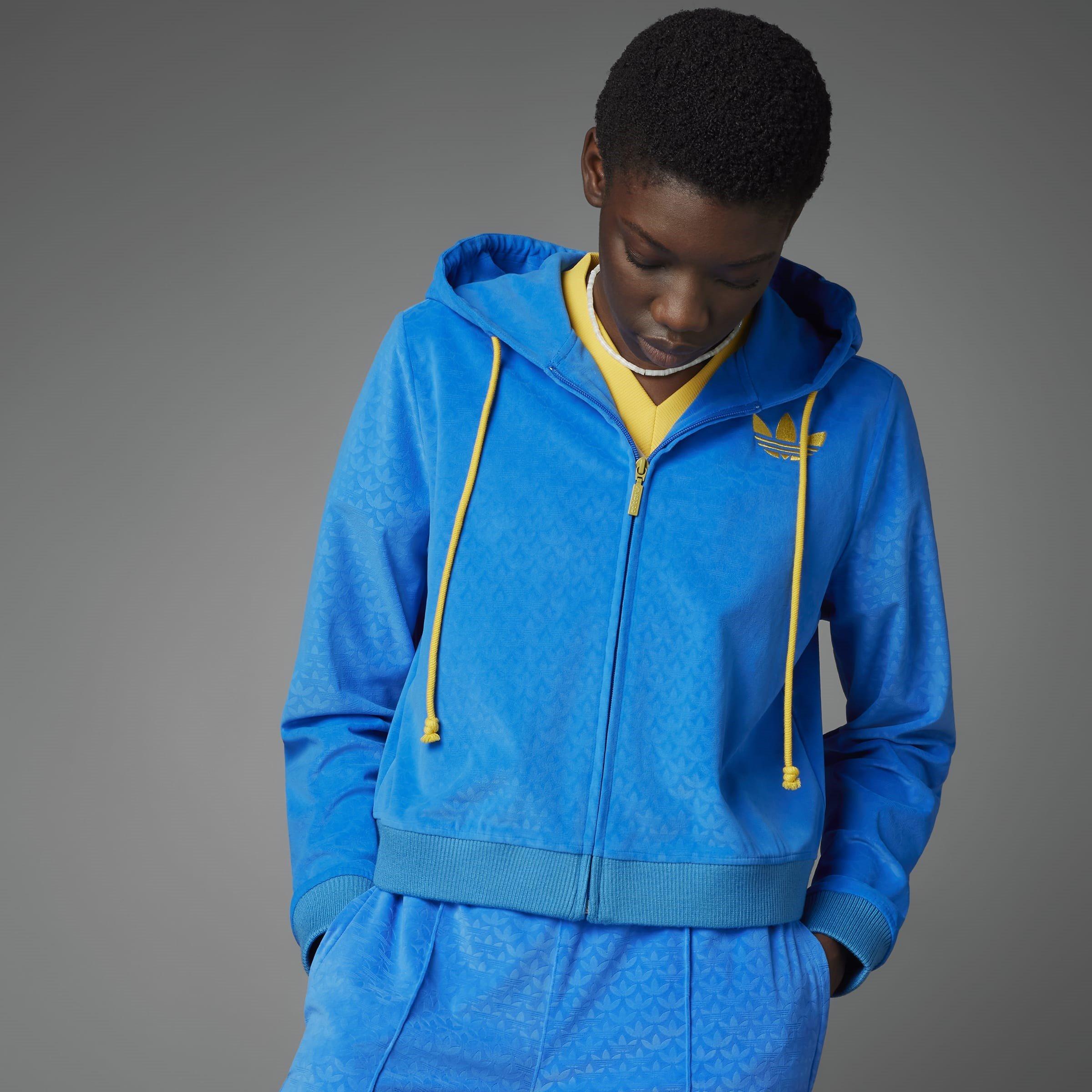 Blau - adidas Originals - adidas Adicolour 70s Velour Zip Hoodie - 10