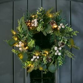 The Spirit Of Christmas Studio 40cm Pre Lit Real Look Wreath