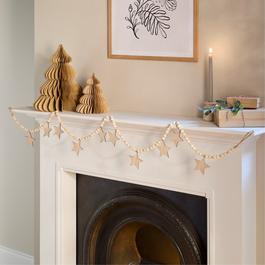 The Spirit Of Christmas Studio 6ft Wooden Bead and Star Garland