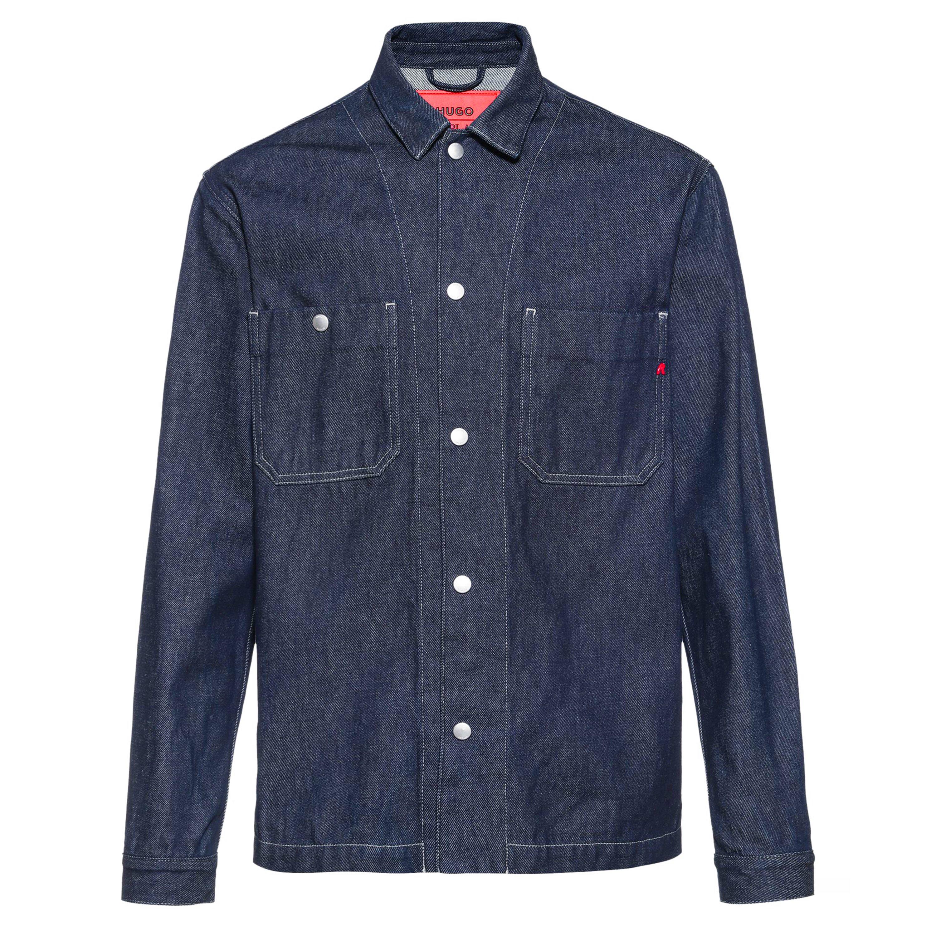 Hugo X Replay Men's Sarto Oversized Cotton Long Sleeve Denim Jacket - Dark Wash 007 - Small