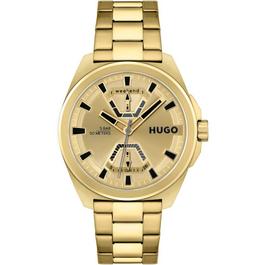 Hugo Gents HUGO EXPOSE Gold IP Bracelet Watch