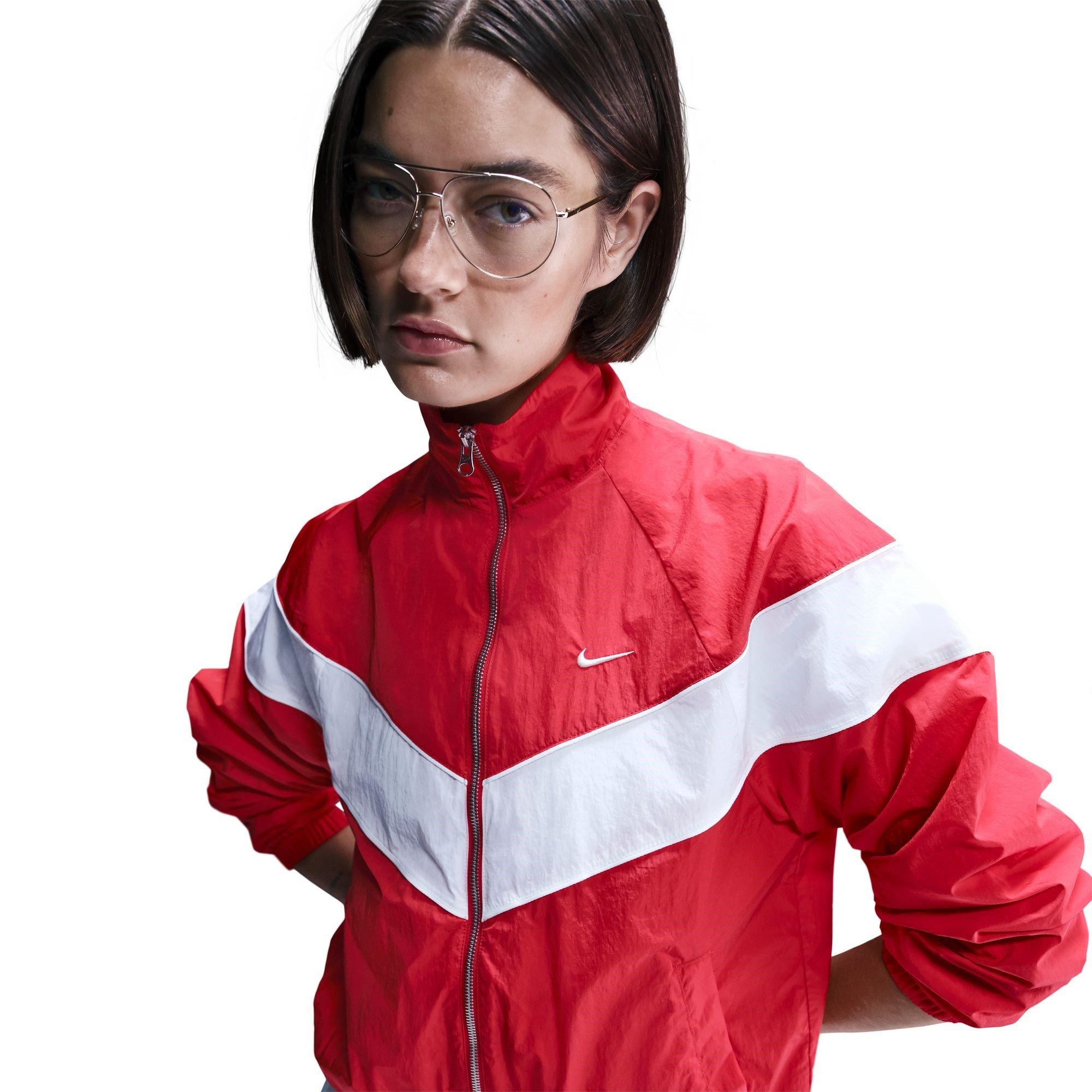 Red/Sail - Nike - Oversized Zip-Up Jacket Womens - 1