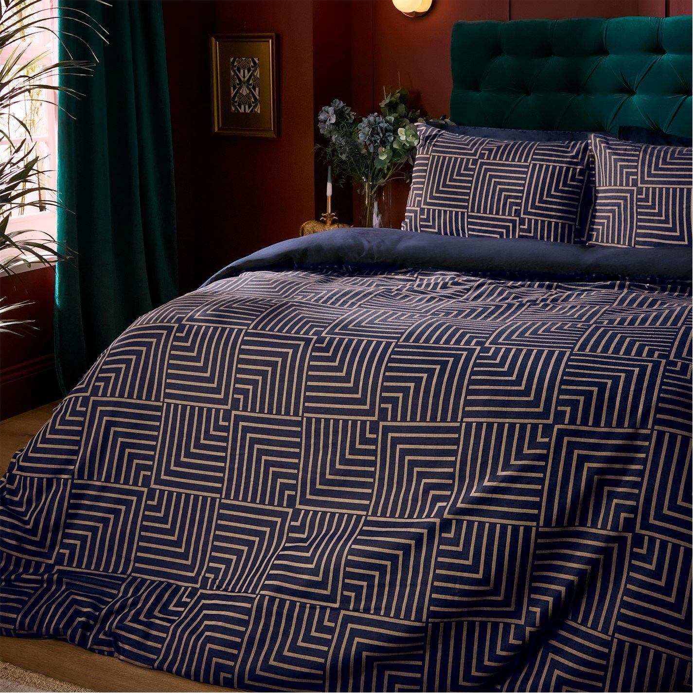 Biba  Giselle Duvet And Pillowcase Set - Navy - King