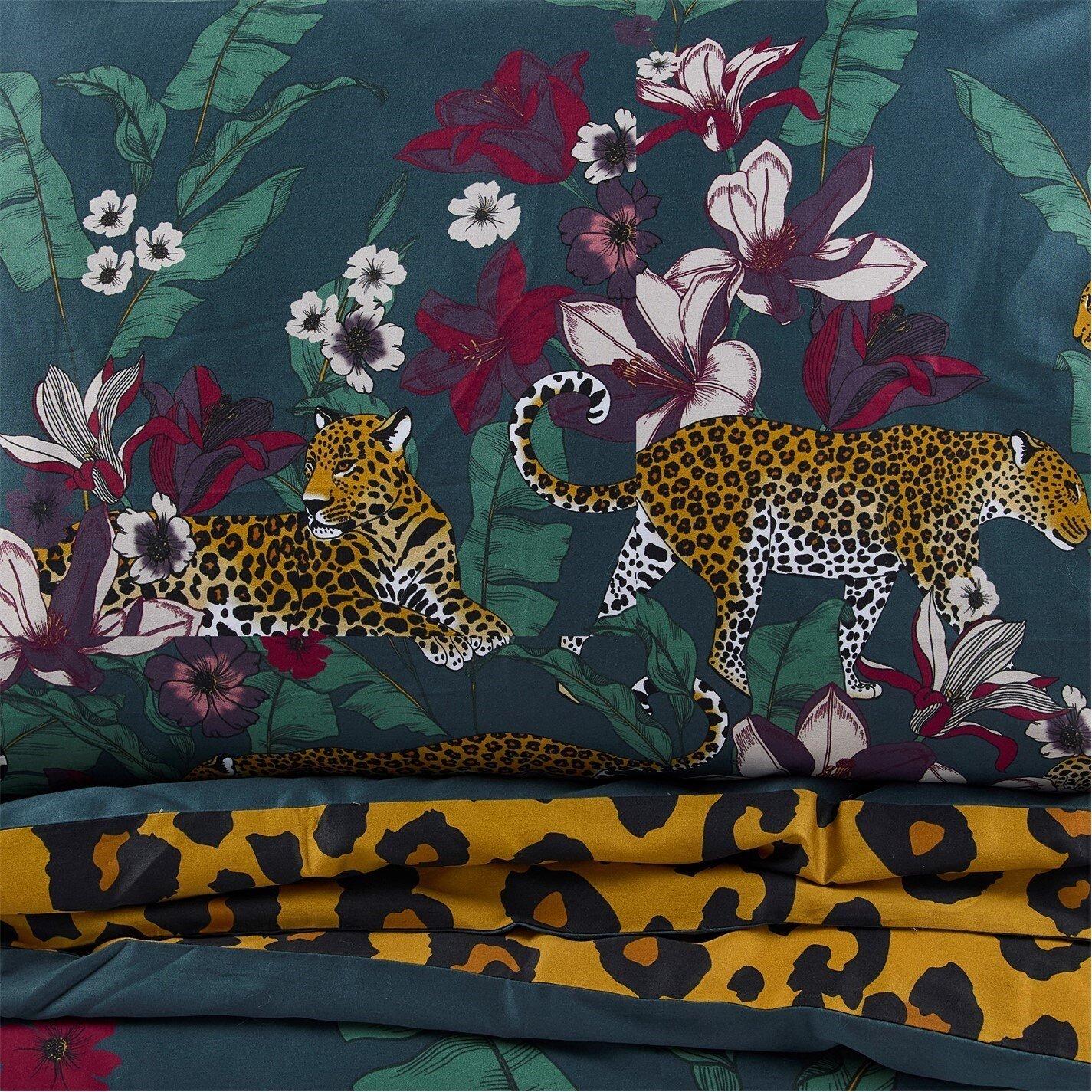 Leopard Print - Biba - Biba Jungle leopard Reversible Duvet and Pillowcase Set - 4