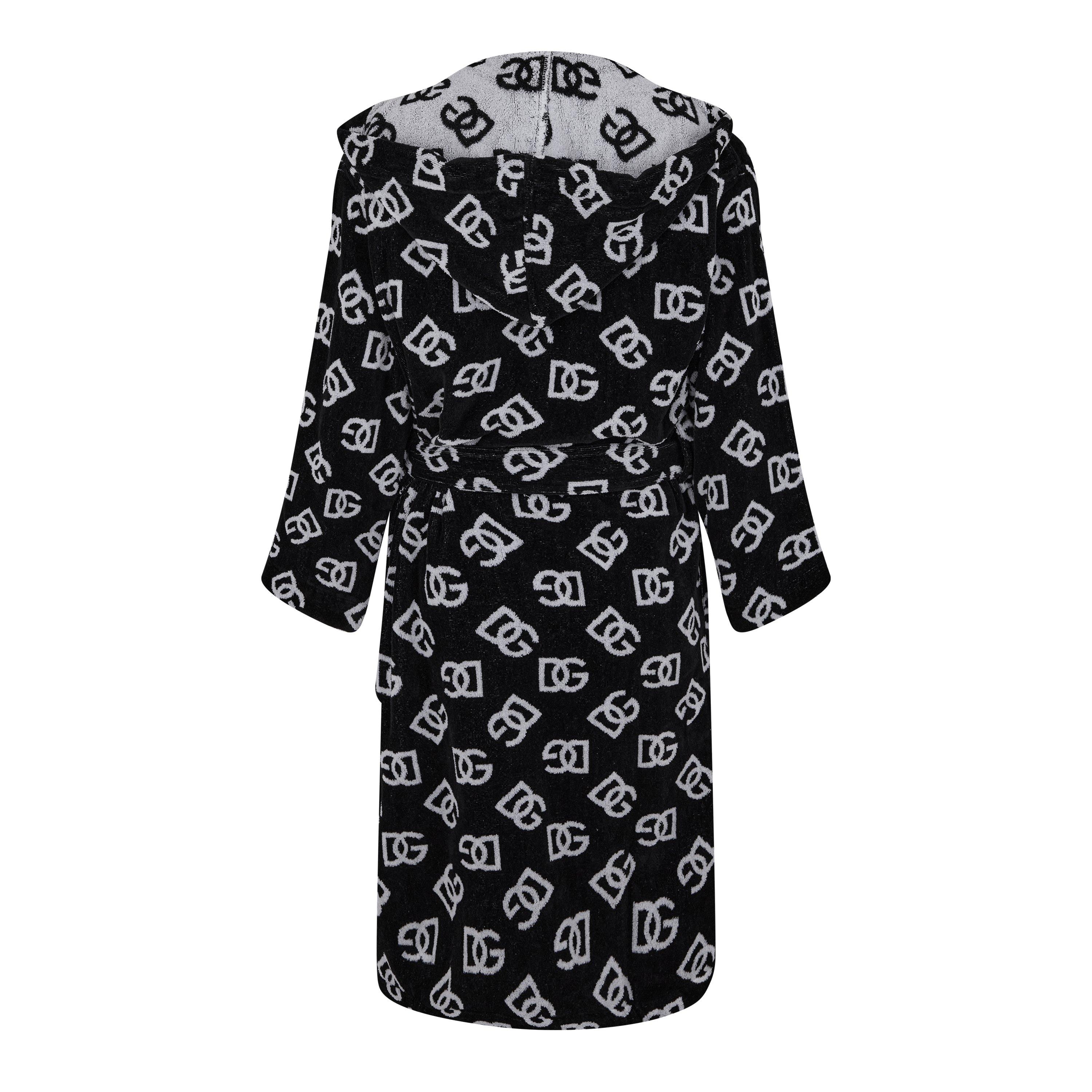 Black/ White - Dolce and Gabbana Casa - Dolce&Gabbana Bath Robe in Cotton Terry Jacquard - 3