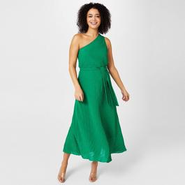 Biba Biba Pleated One Shoulder Midi Dress