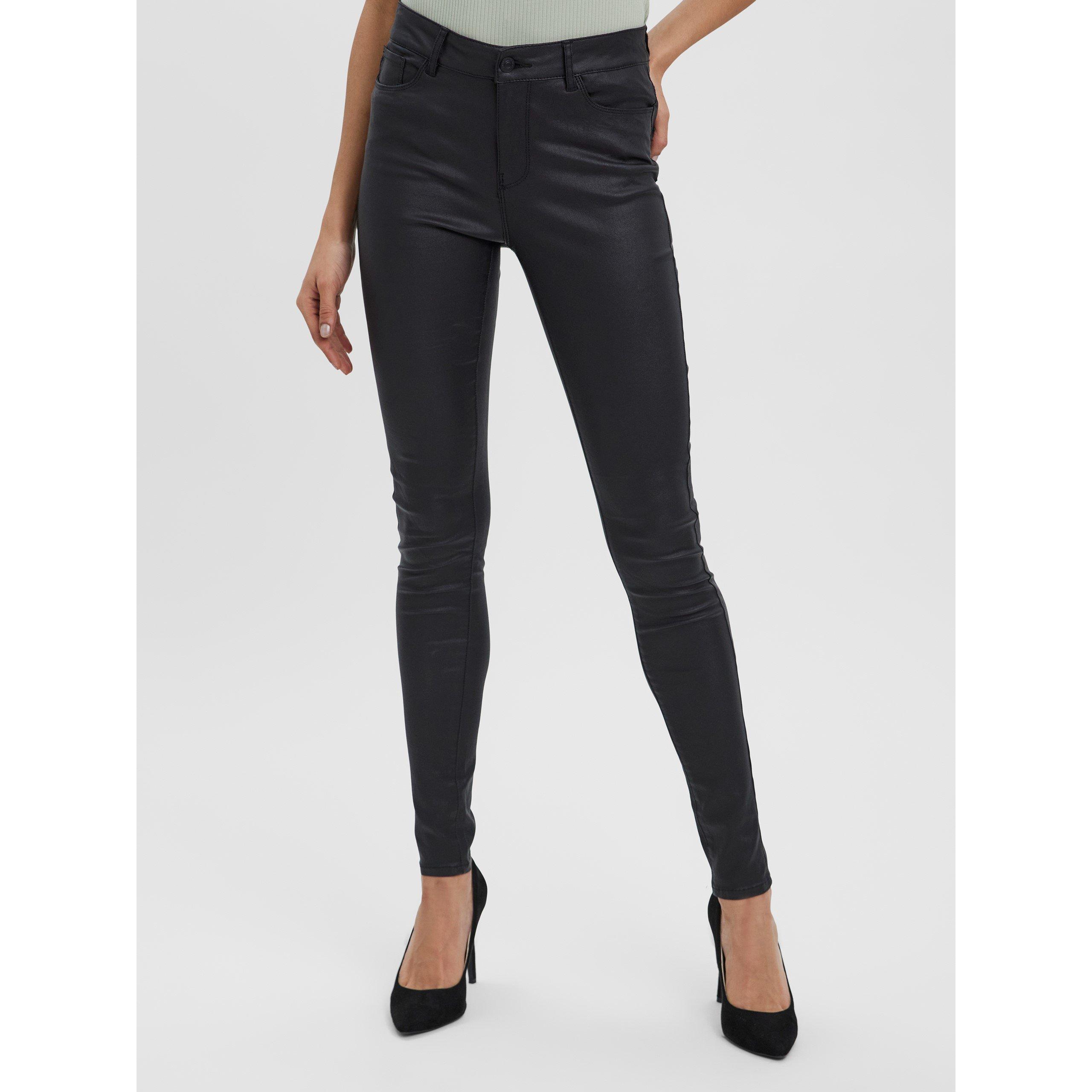 Schwarz - Vero Moda Tall - Women's VMSeven Smooth Coated Skinny Trousers - 2