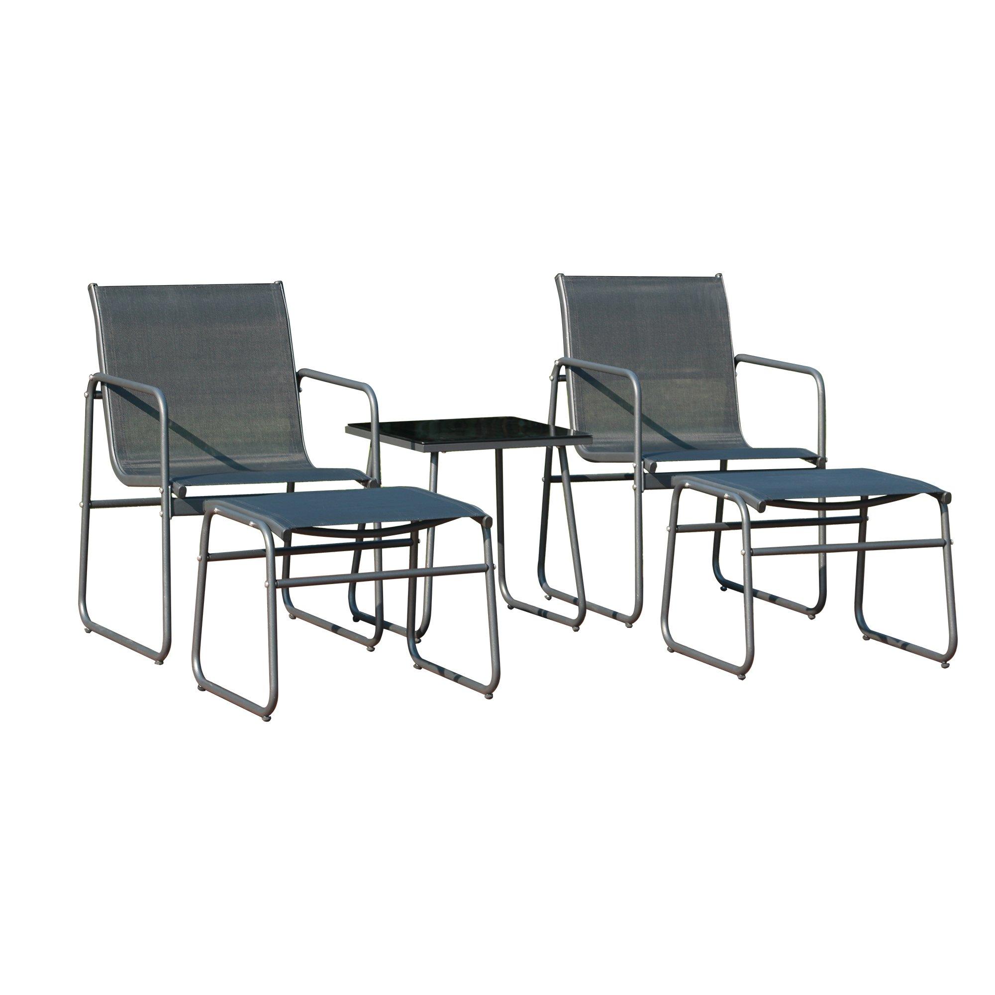 Grey - Linea - Bistro Garden Dining Set - 2