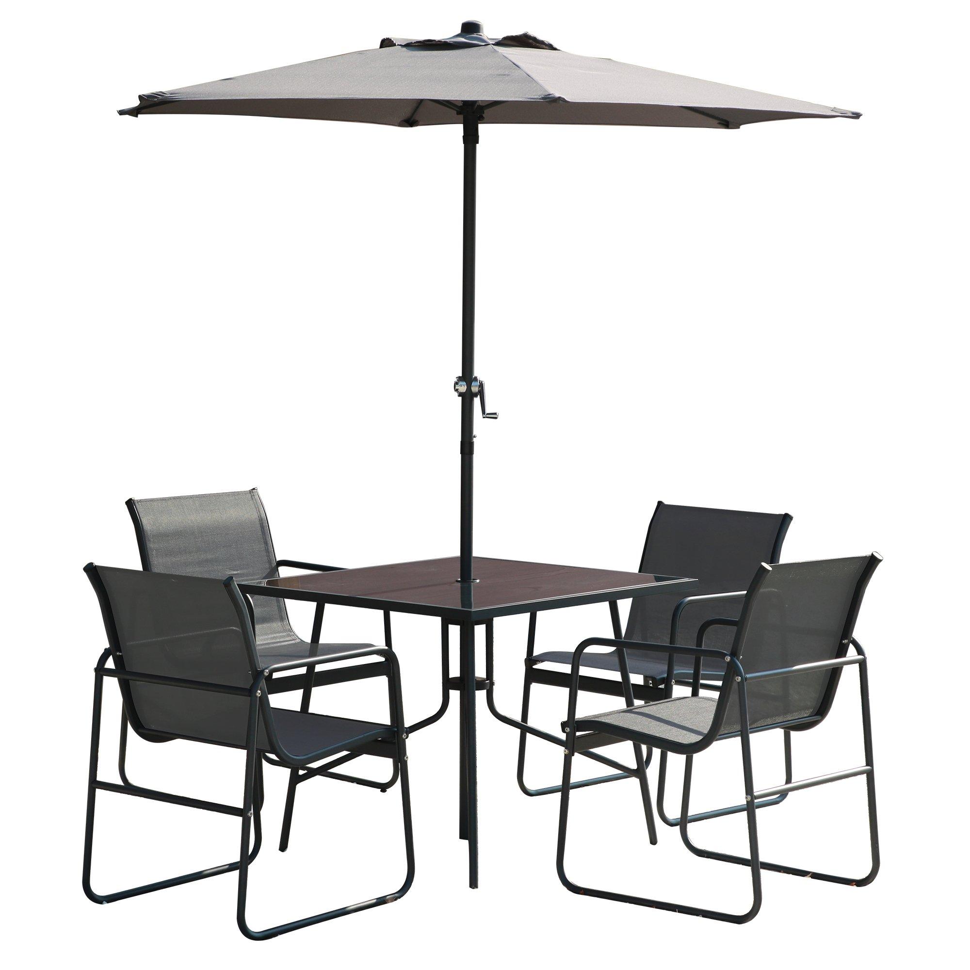 Grey - Linea - Garden Dining Set - 2