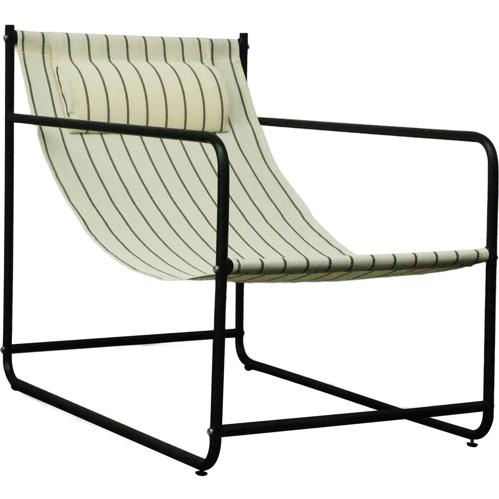 Black/Beige - Linea - Metal Sling Garden Chairs - 2