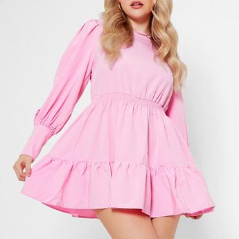 I Saw It First ISAWITFIRST Woven Puff Sleeve Mini Dress