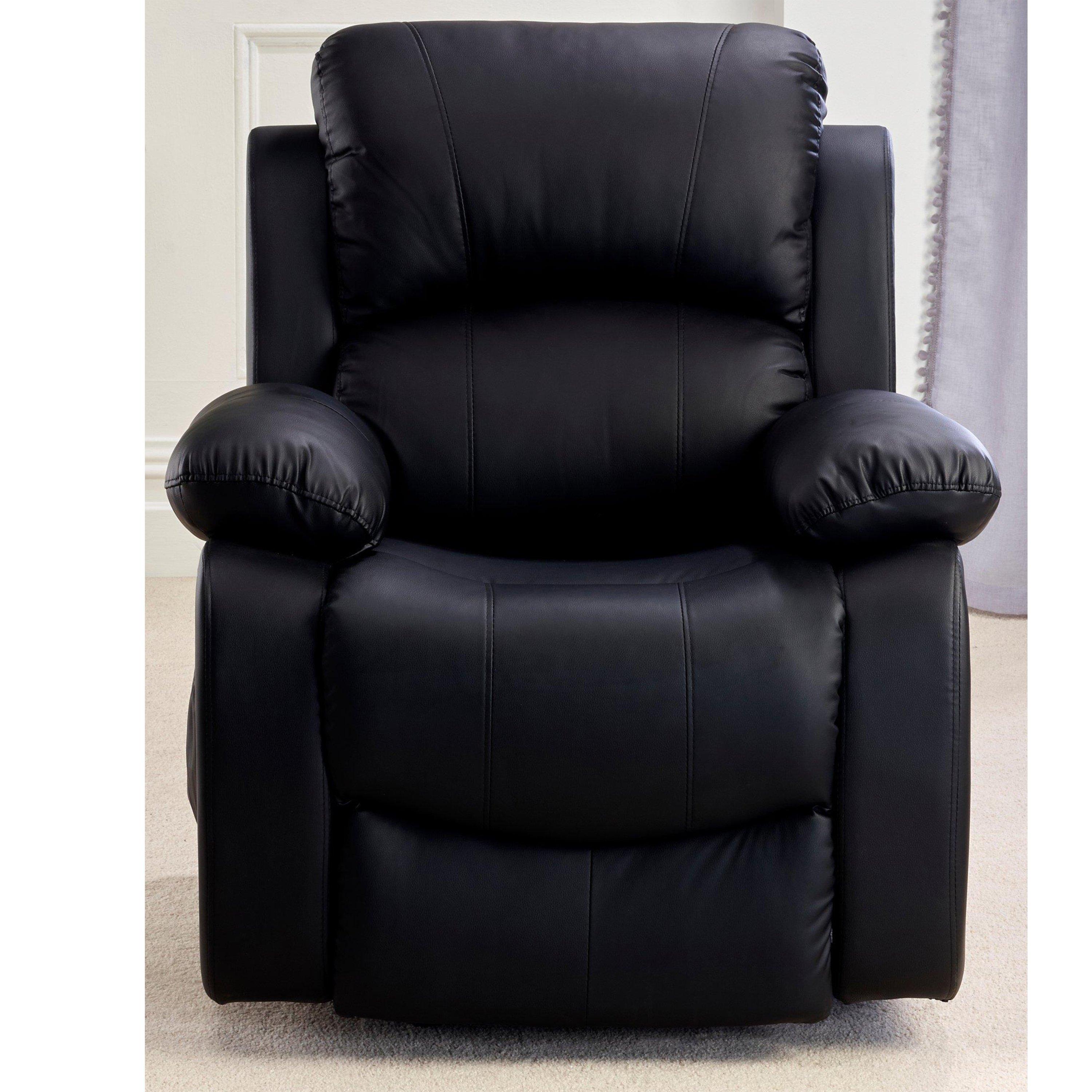 Black - Homelife - Grey Faux Leather Electric Rise Recliner - 2