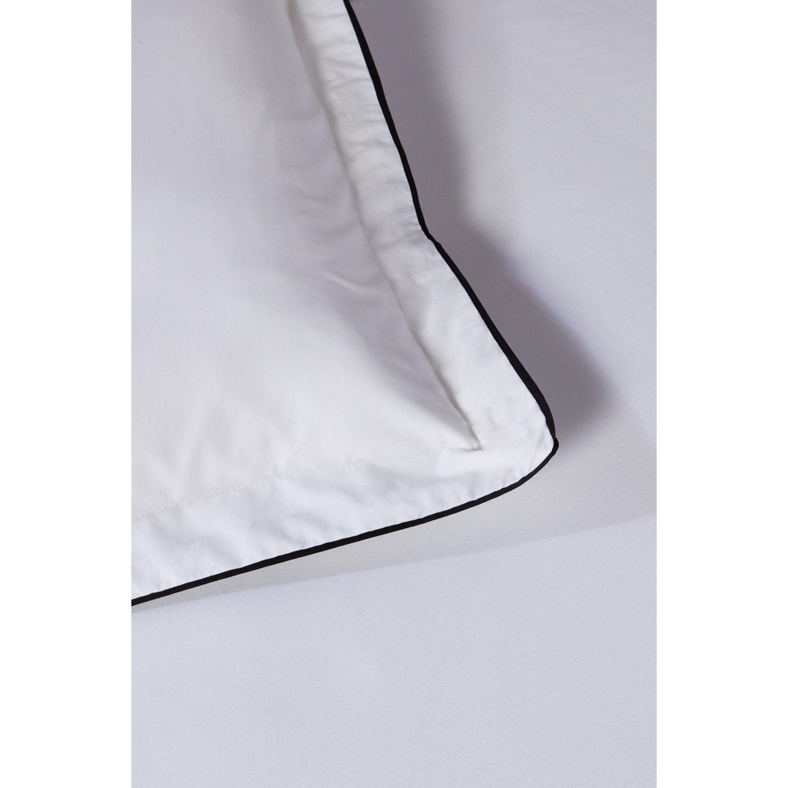 White - Homelife - Studio Cotton Piped Edge Duvet Set - 3