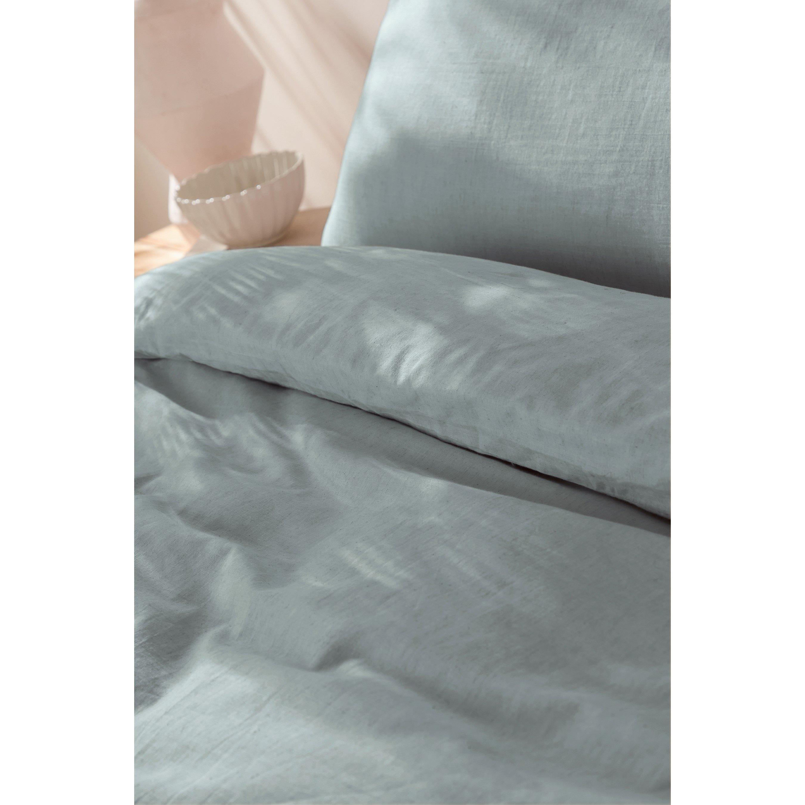 Denim Blue - Homelife - Washed Linen Blend Duvet Set - 2
