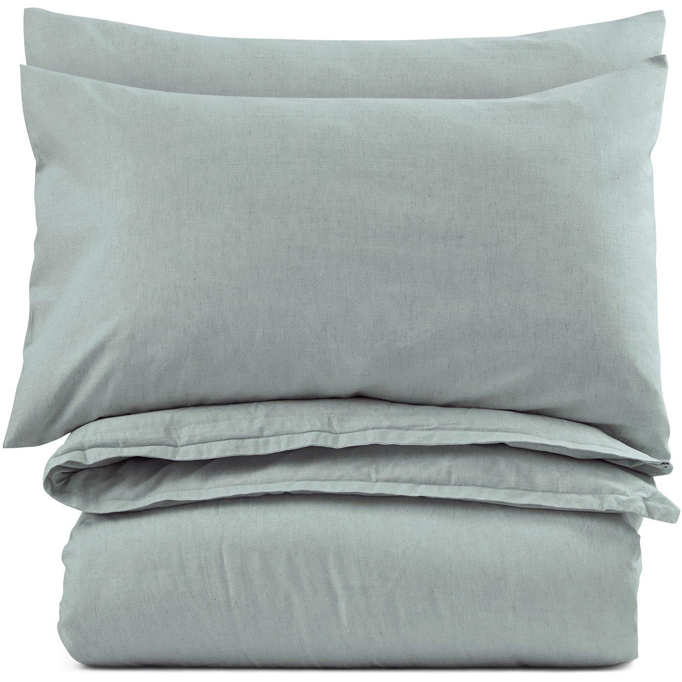 Denim Blue - Homelife - Washed Linen Blend Duvet Set - 3