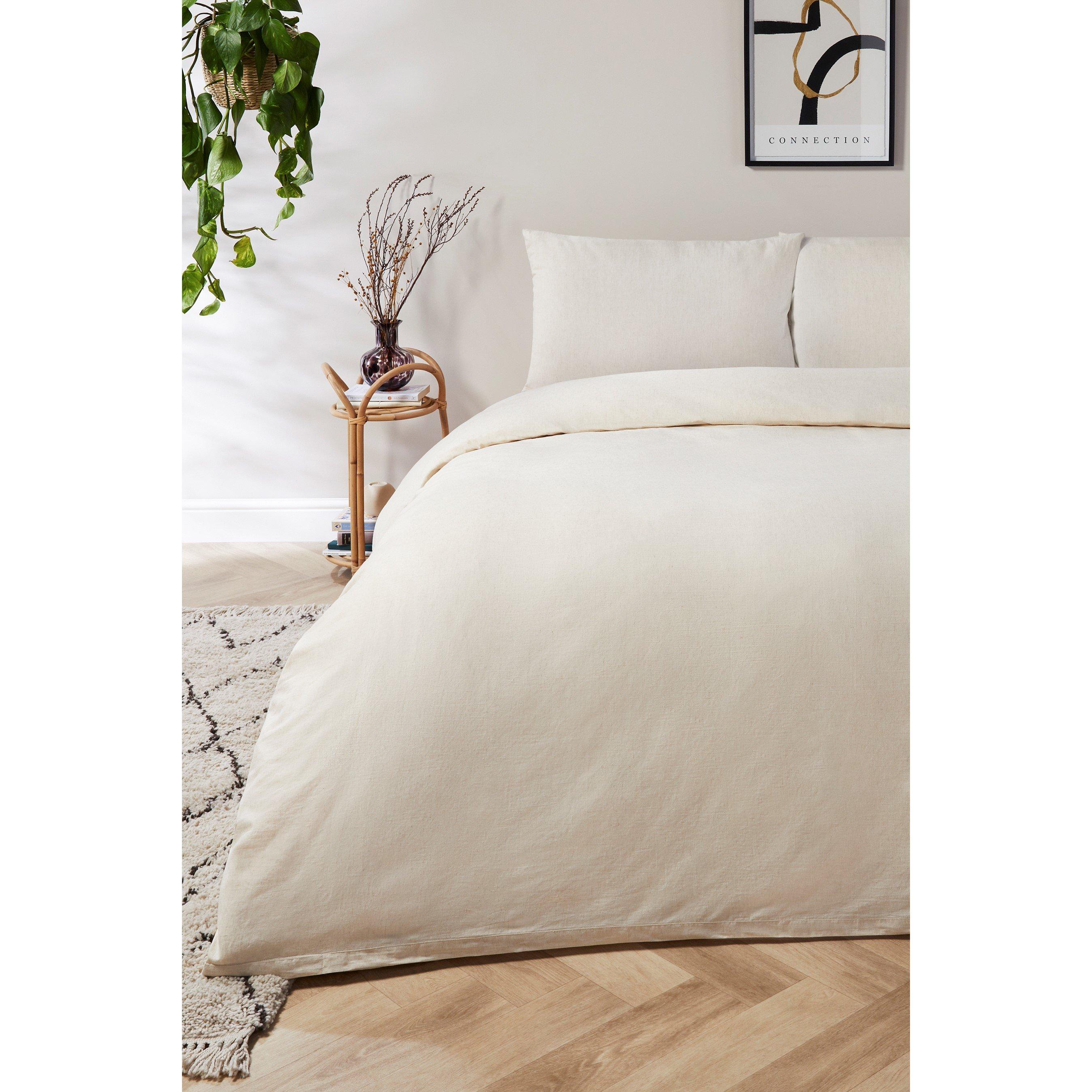 Natural - Homelife - Washed Linen Blend Duvet Set - 1