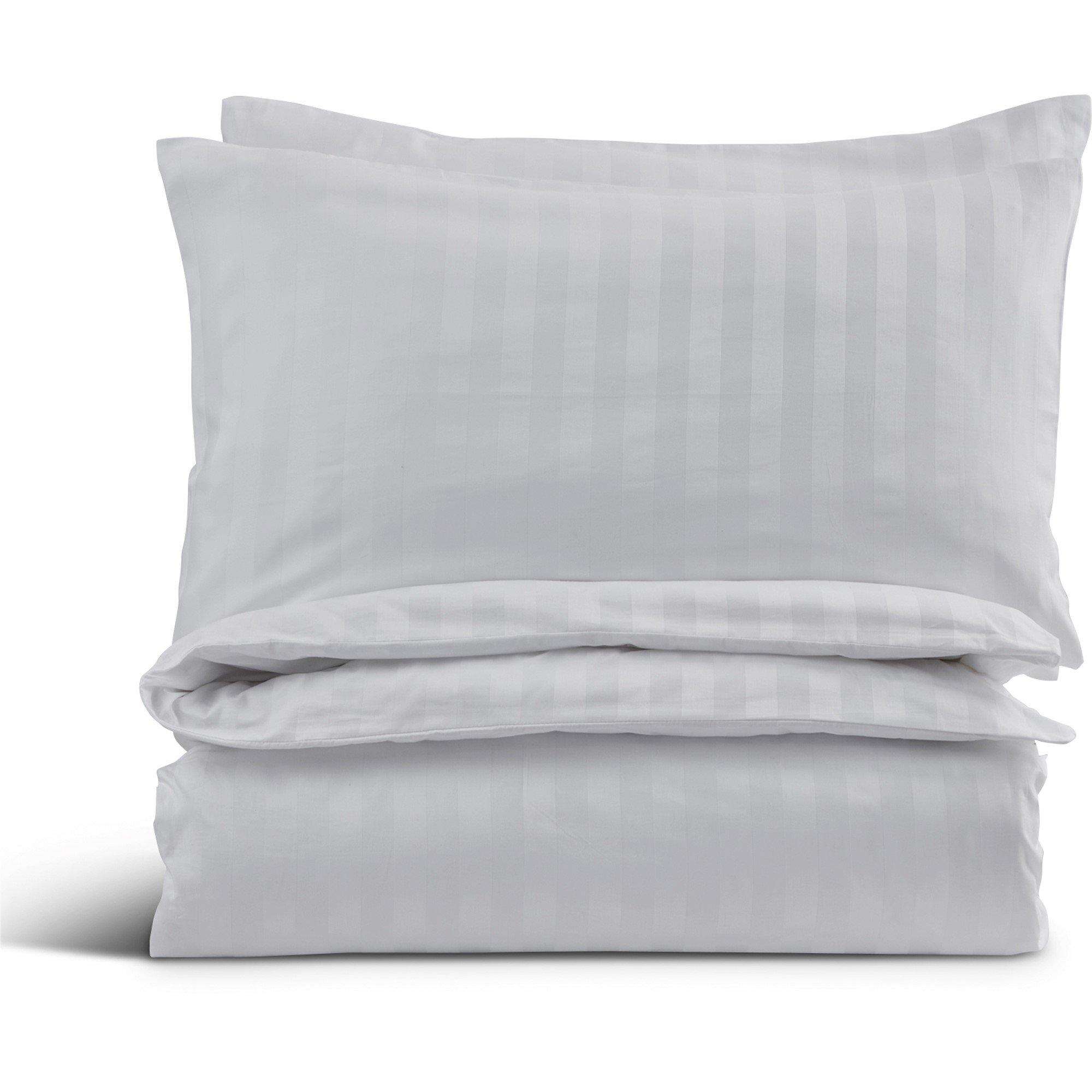 Silver - Homelife - Cotton Stripe Sateen Duvet Set - 5